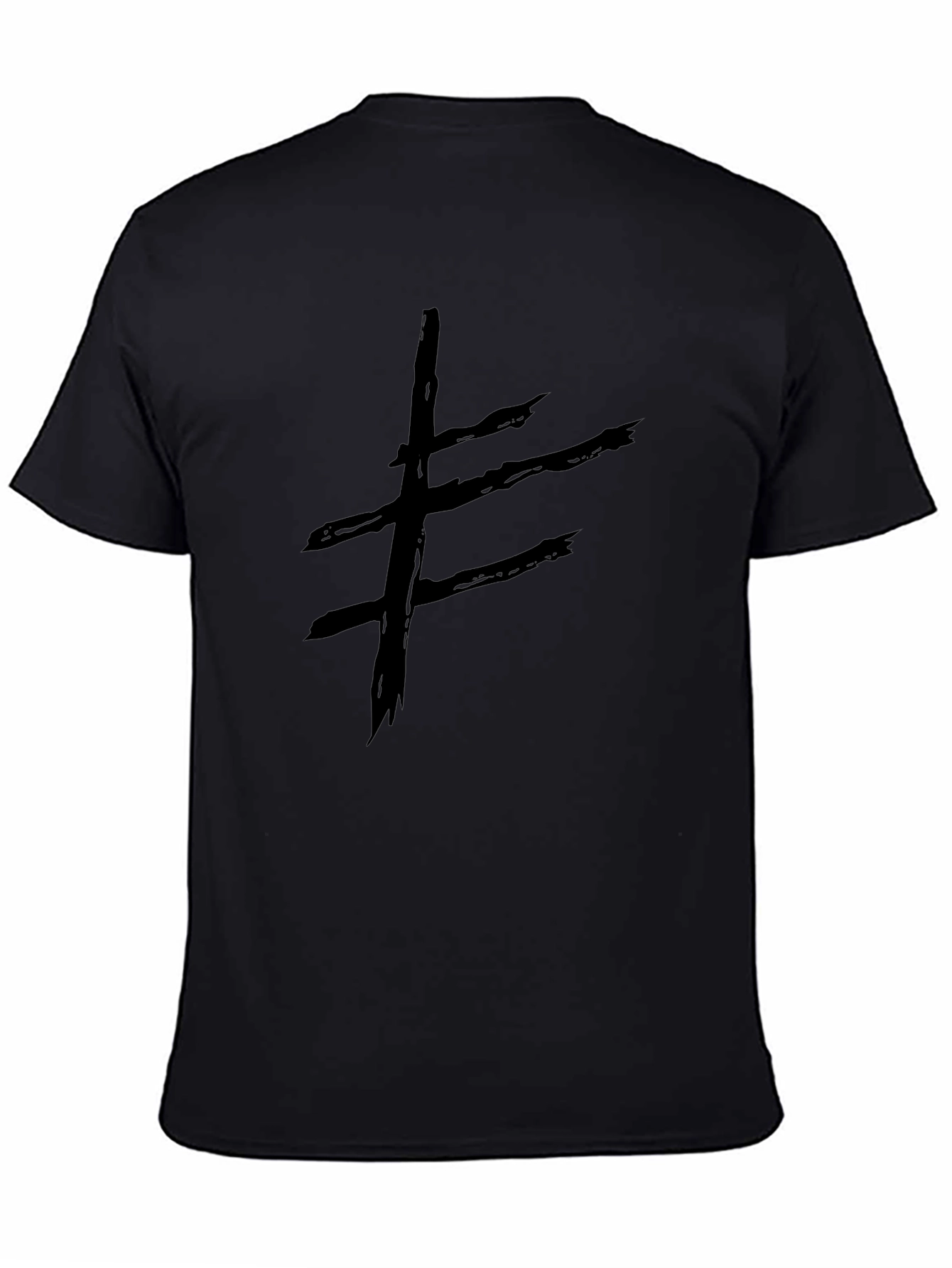 Black Graphic Tee - Abstract Symbol view 4