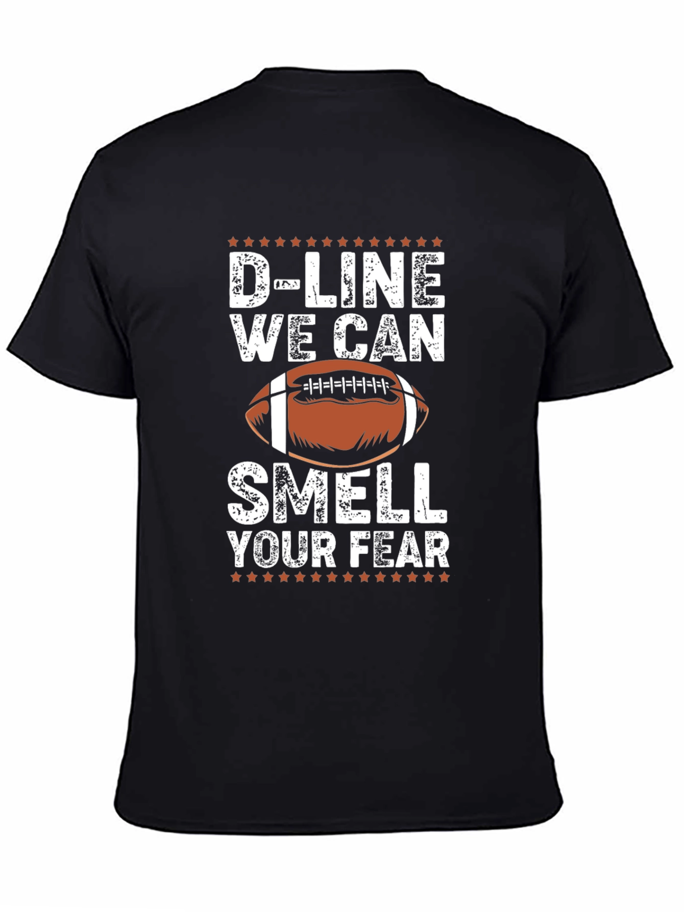 Black D-Line We Can Smell Your Fear Football T-Shirt view 4