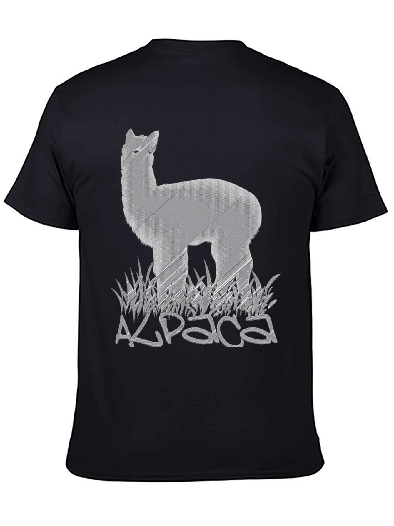 Black Alpaca Graphic Tee - Soft Cotton Blend view 4