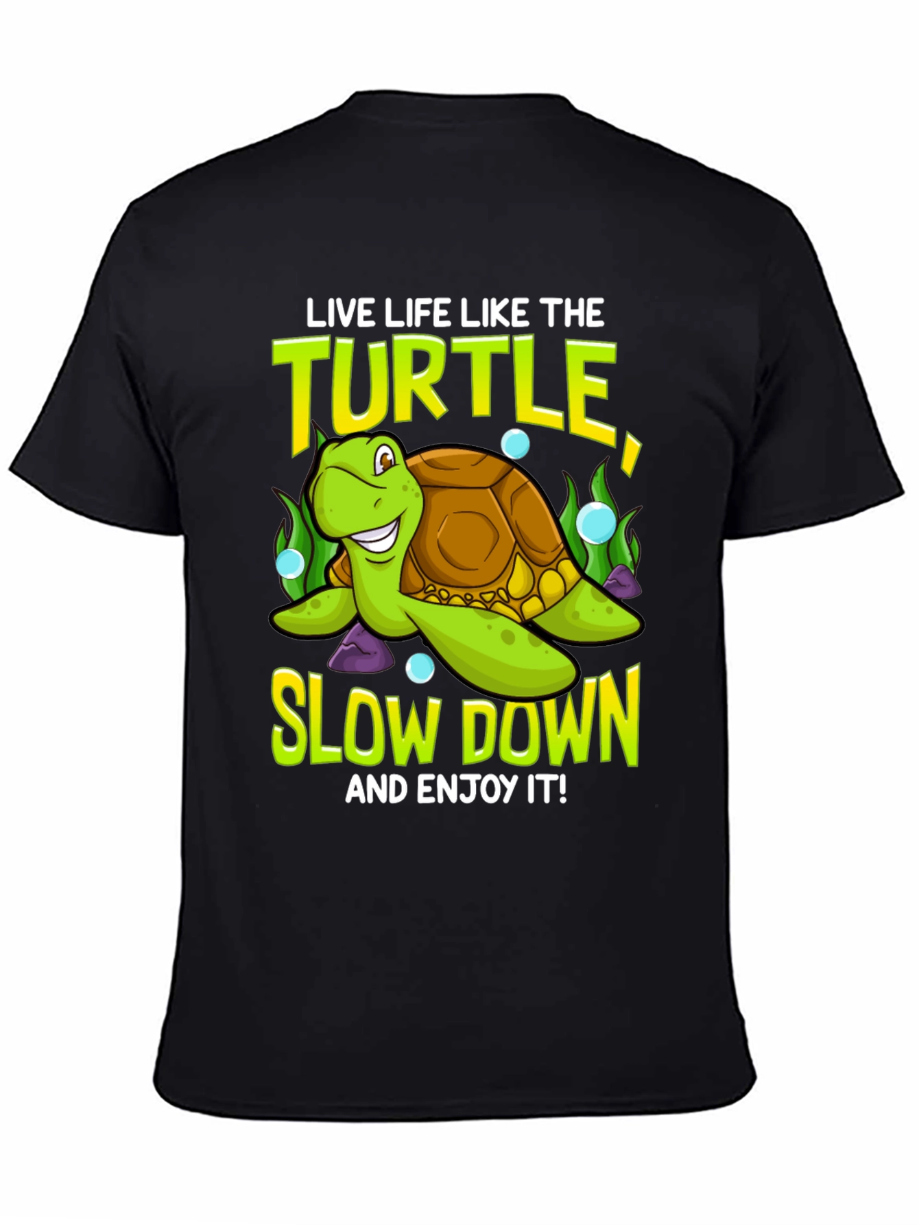 Black Live Like the Turtle Graphic T-Shirt view 4