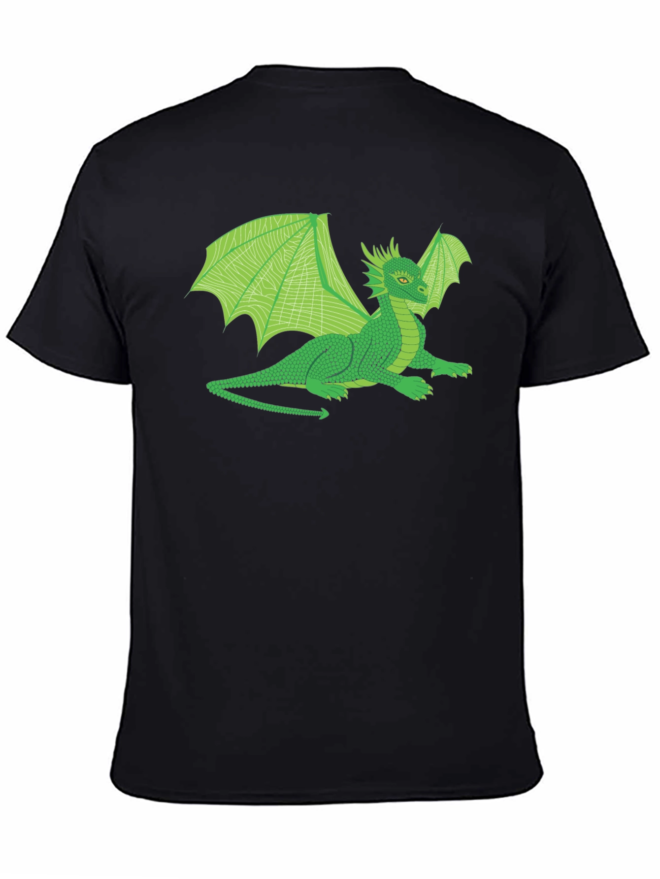 Black Green Dragon Graphic T-Shirt - Fantasy Creature Tee view 4