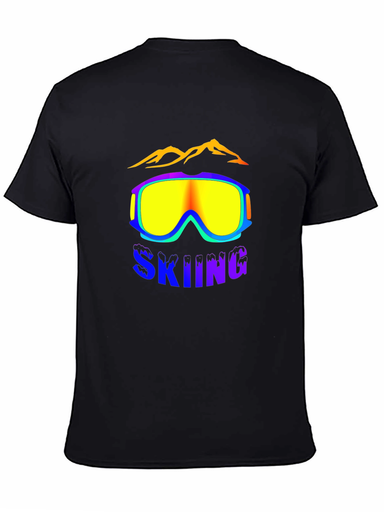 Black Skiing Graphic Tee - Black view 4