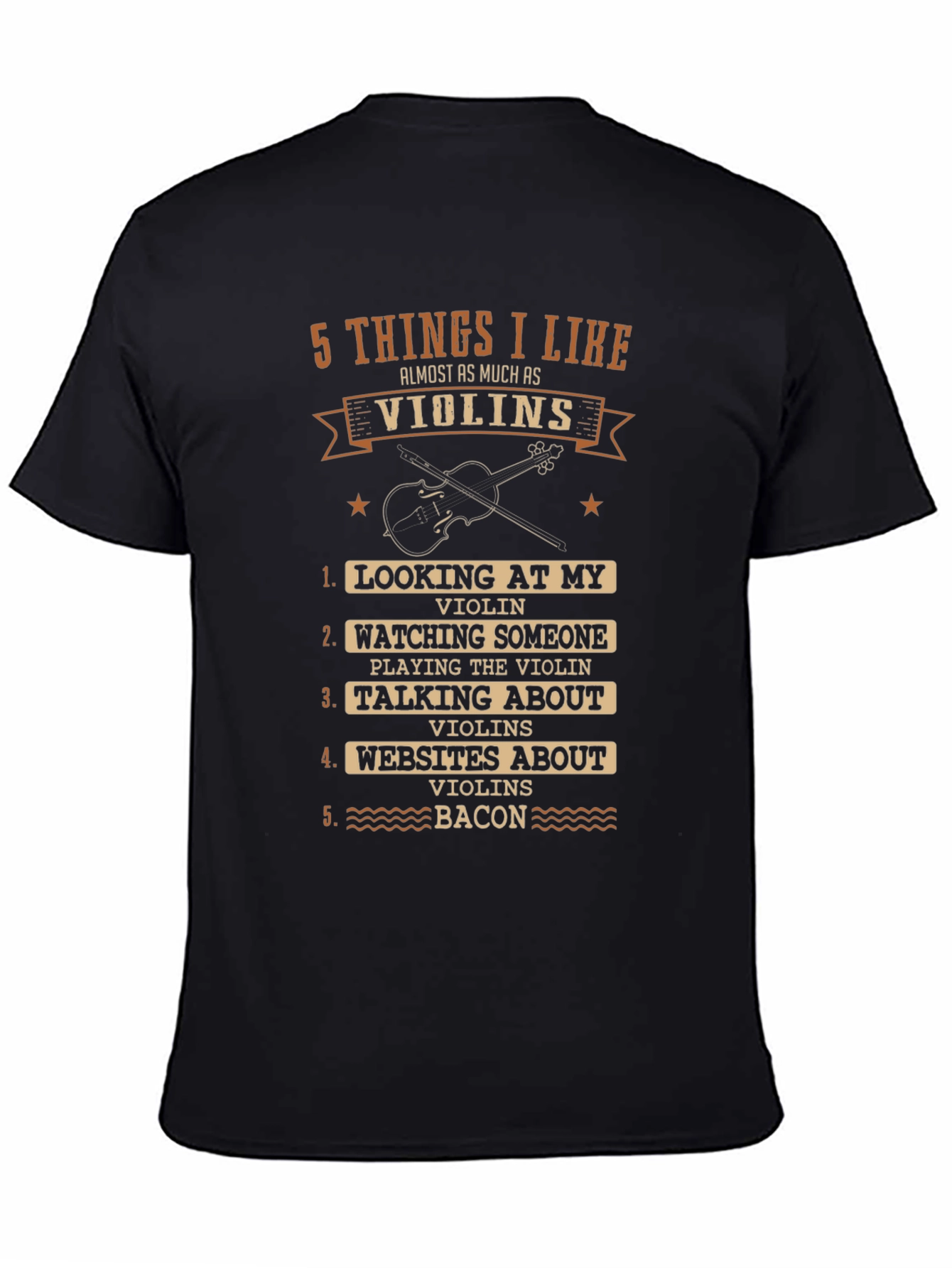 Black Violin Lover's T-Shirt - 5 Things I Like view 4