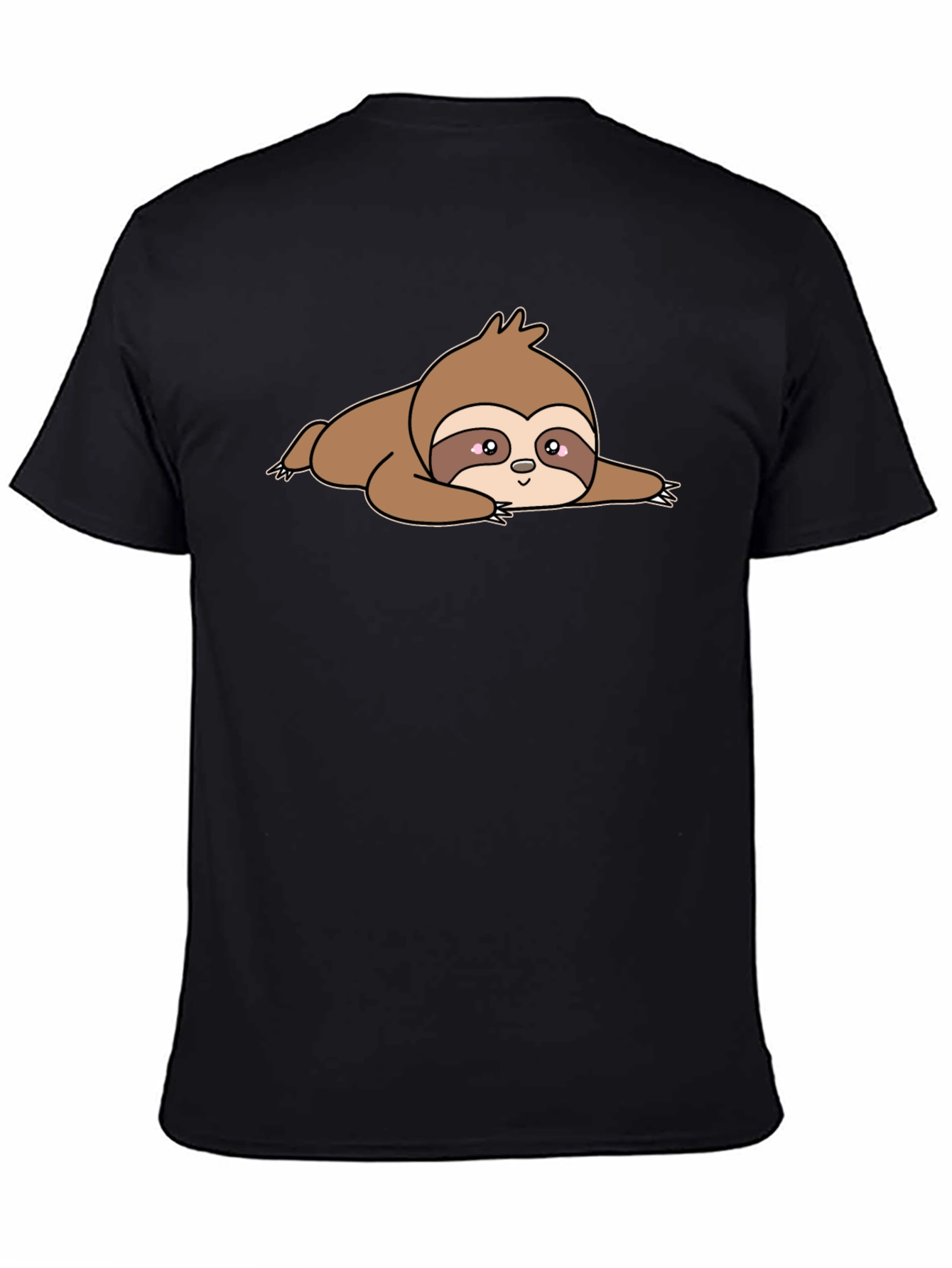 Black Lazy Sloth Graphic Tee - Comfort & Style view 4