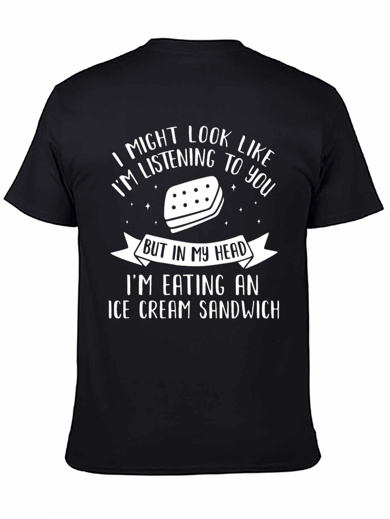 Black Ice Cream Sandwich Graphic Tee - Funny T-Shirt view 4