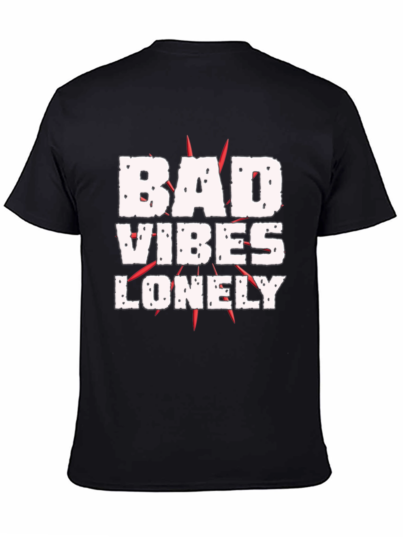 Black Bad Vibes Lonely Graphic Tee - Black T-Shirt view 4