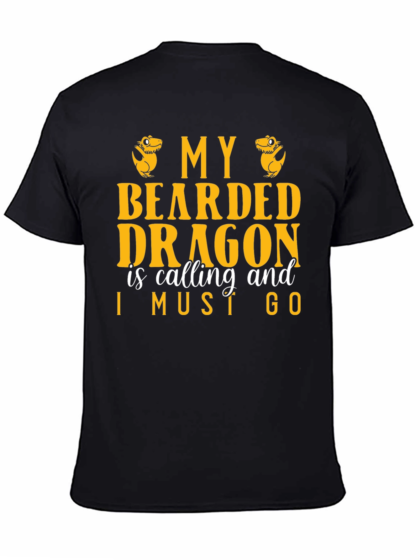 Black Bearded Dragon Calling Graphic Tee, Pet Lover T-Shirt view 4