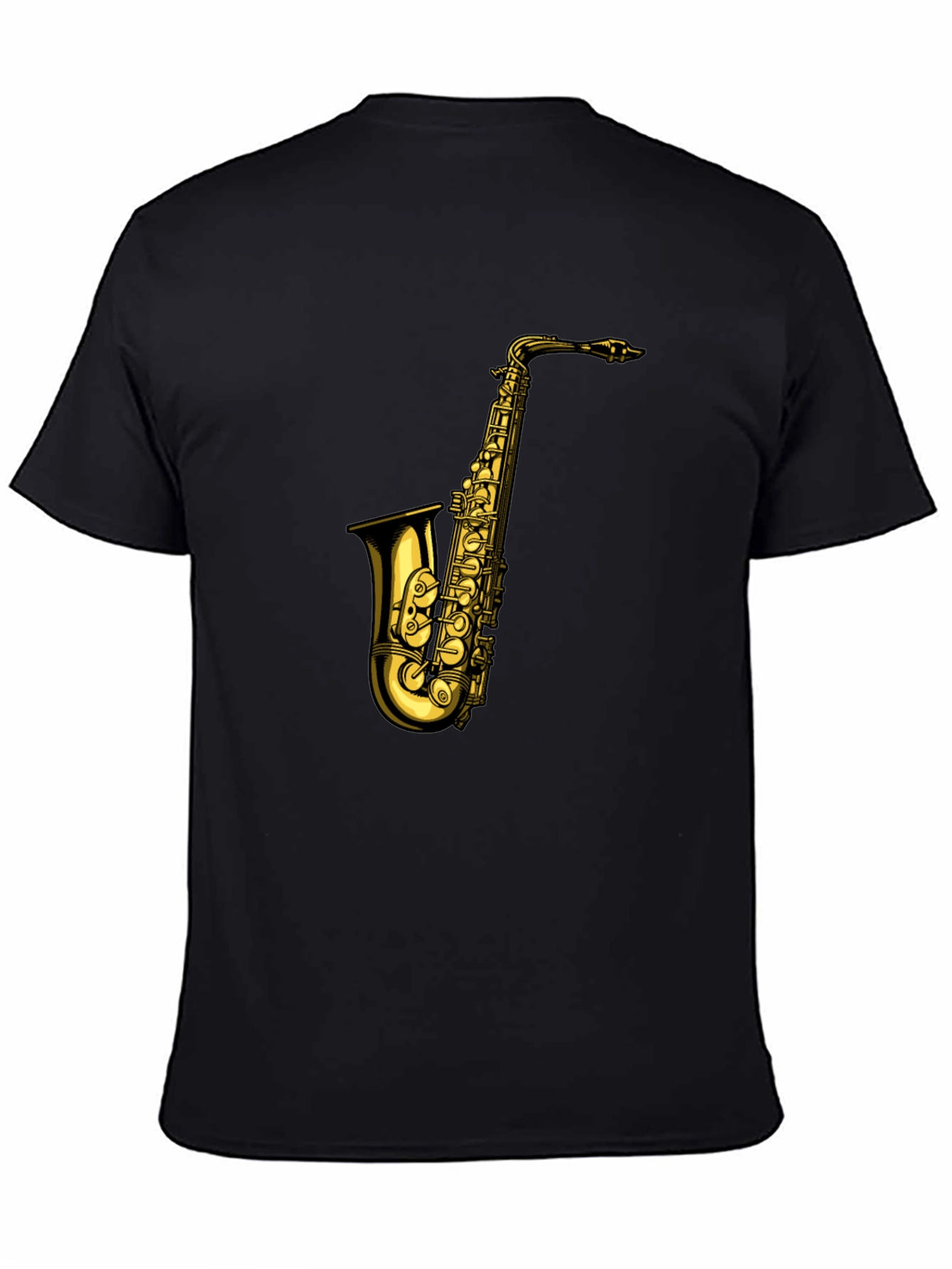 Black Saxophone Graphic T-Shirt - Black view 4