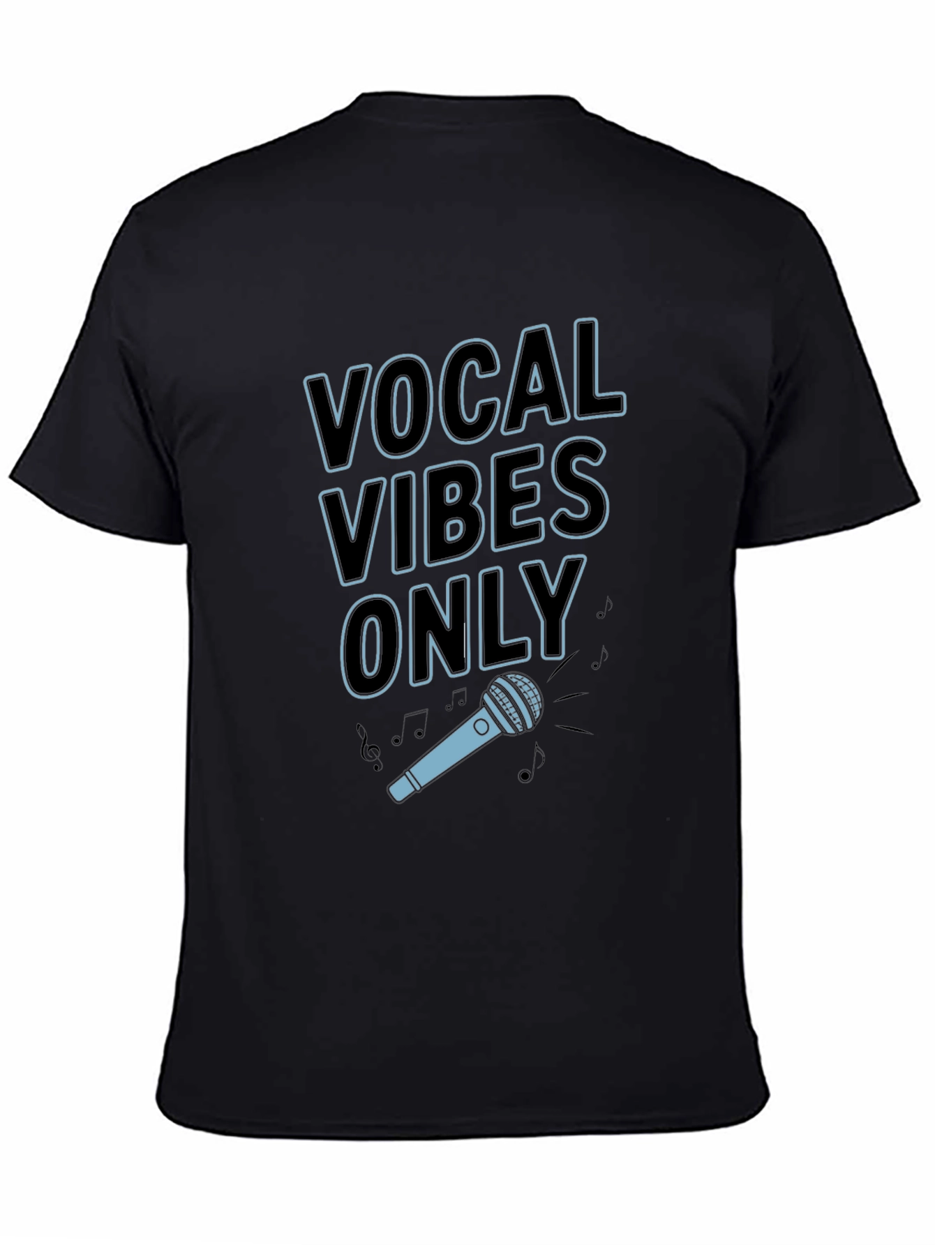 Black Vocal Vibes Only Graphic T-Shirt - Black view 4