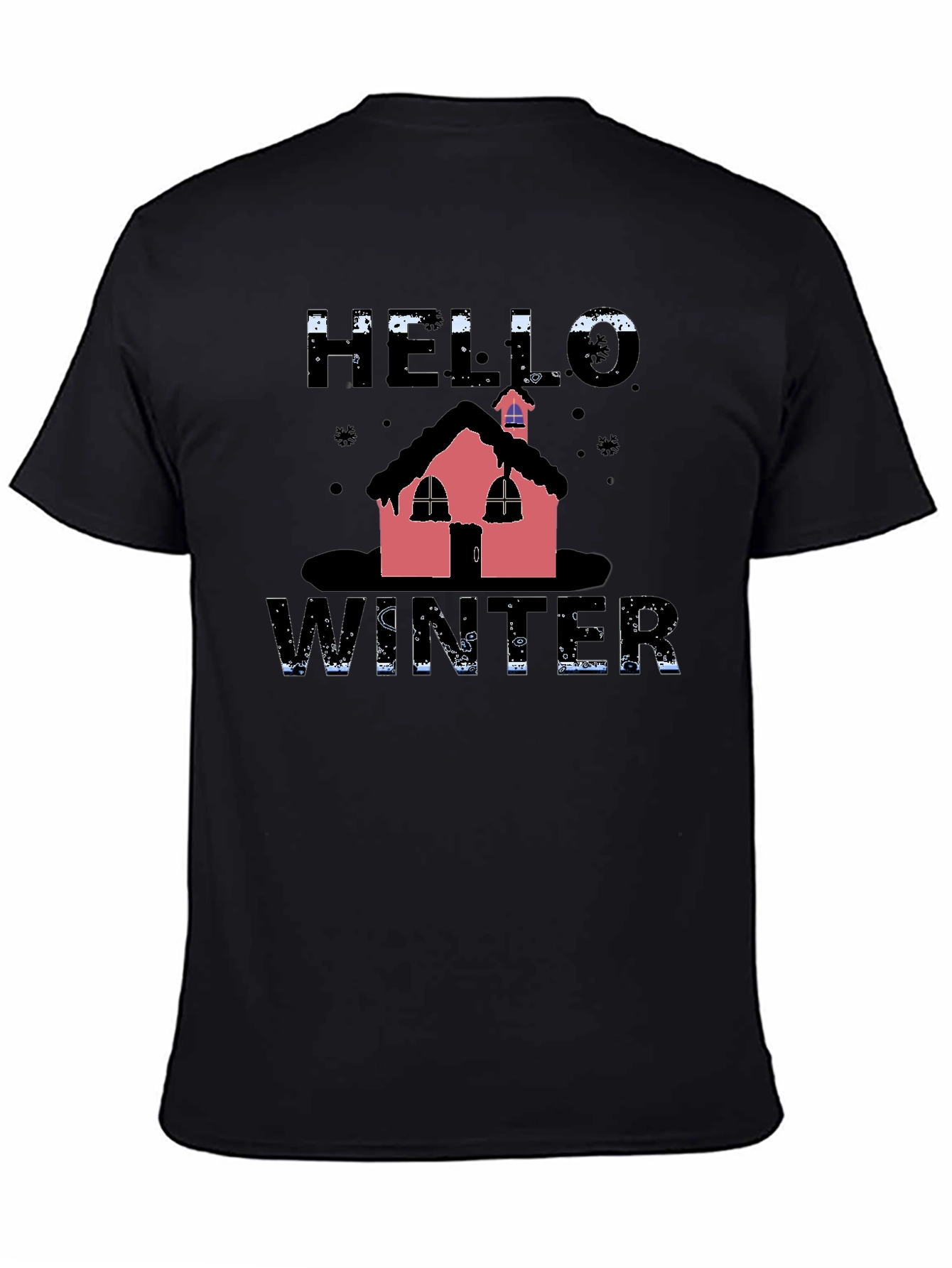Black Hello Winter T-Shirt view 4