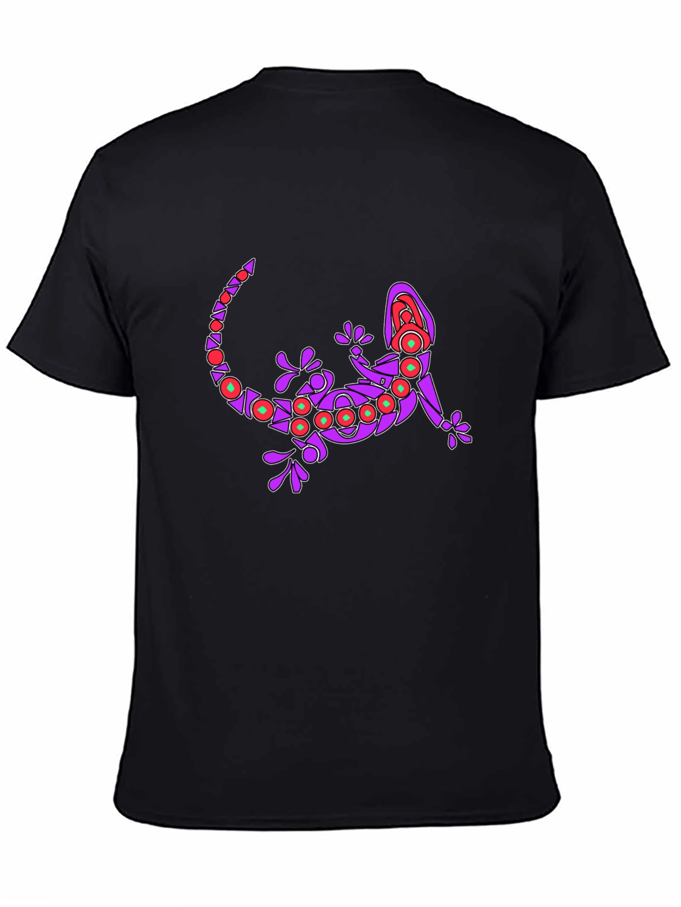 Black Lizard Graphic Print Crew Neck T-Shirt view 4