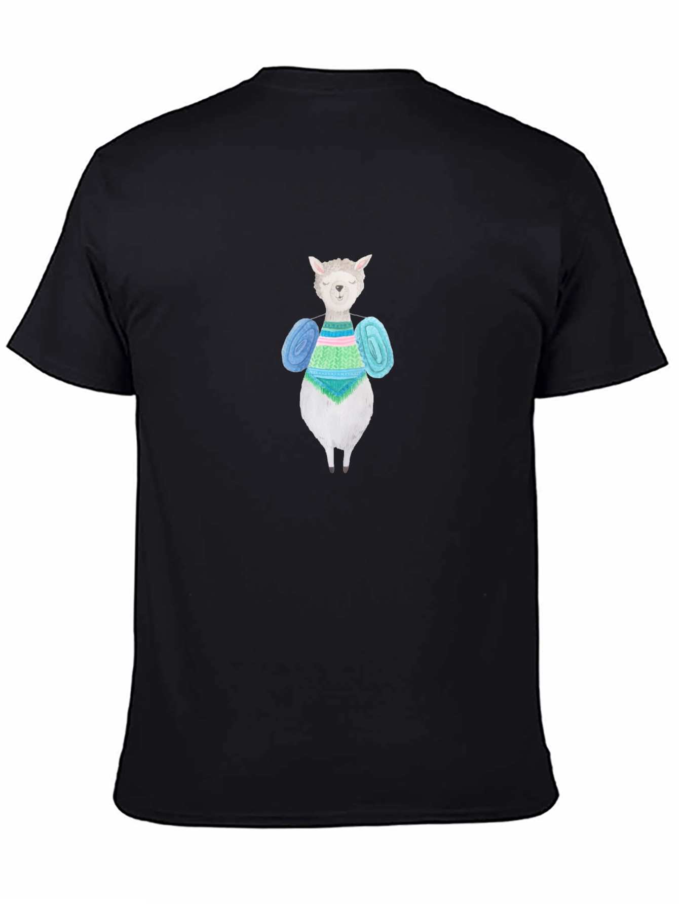 Black Knitting Alpaca T-Shirt - Unique Design view 4