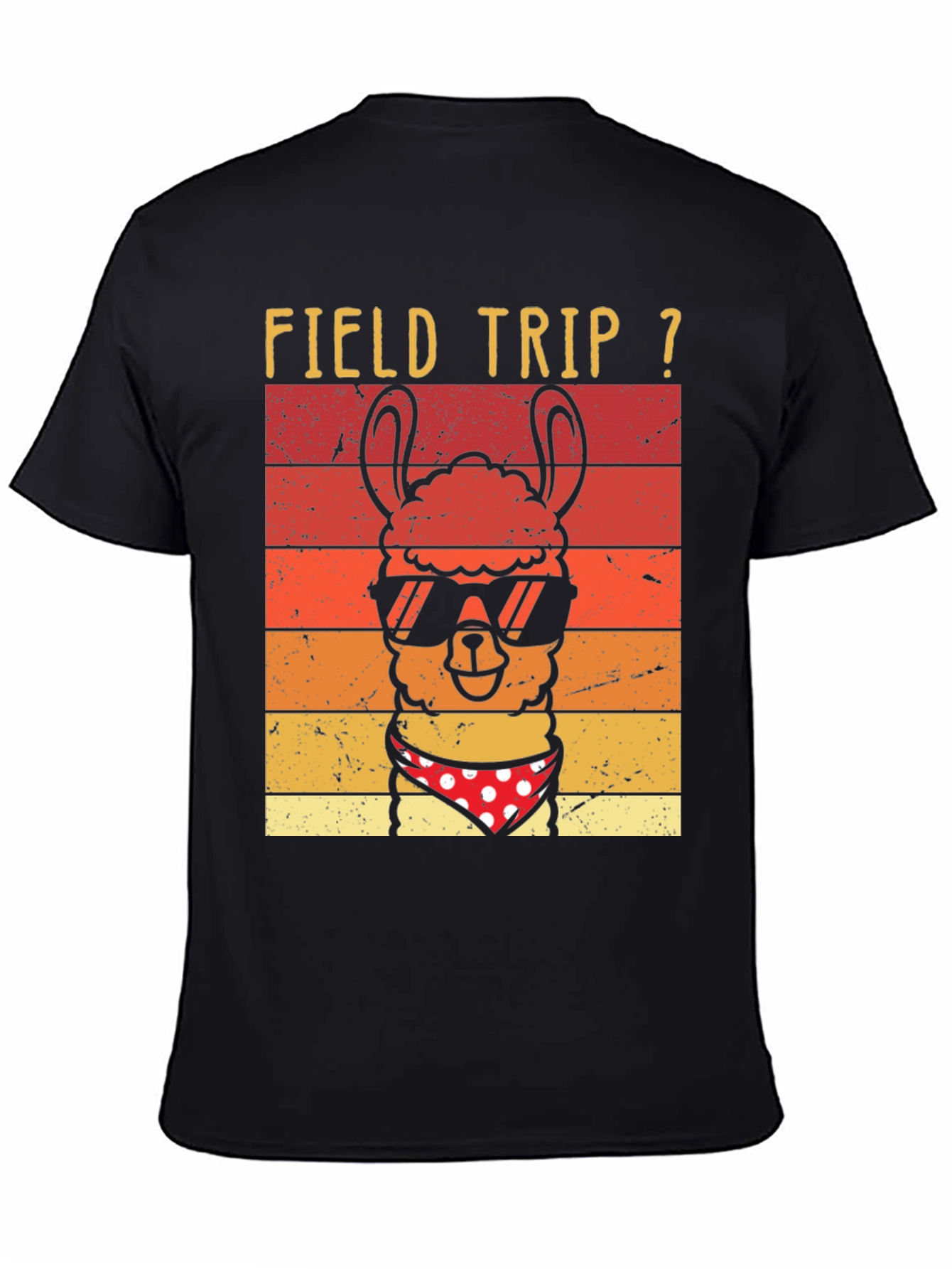 Black Field Trip Llama T-Shirt view 4