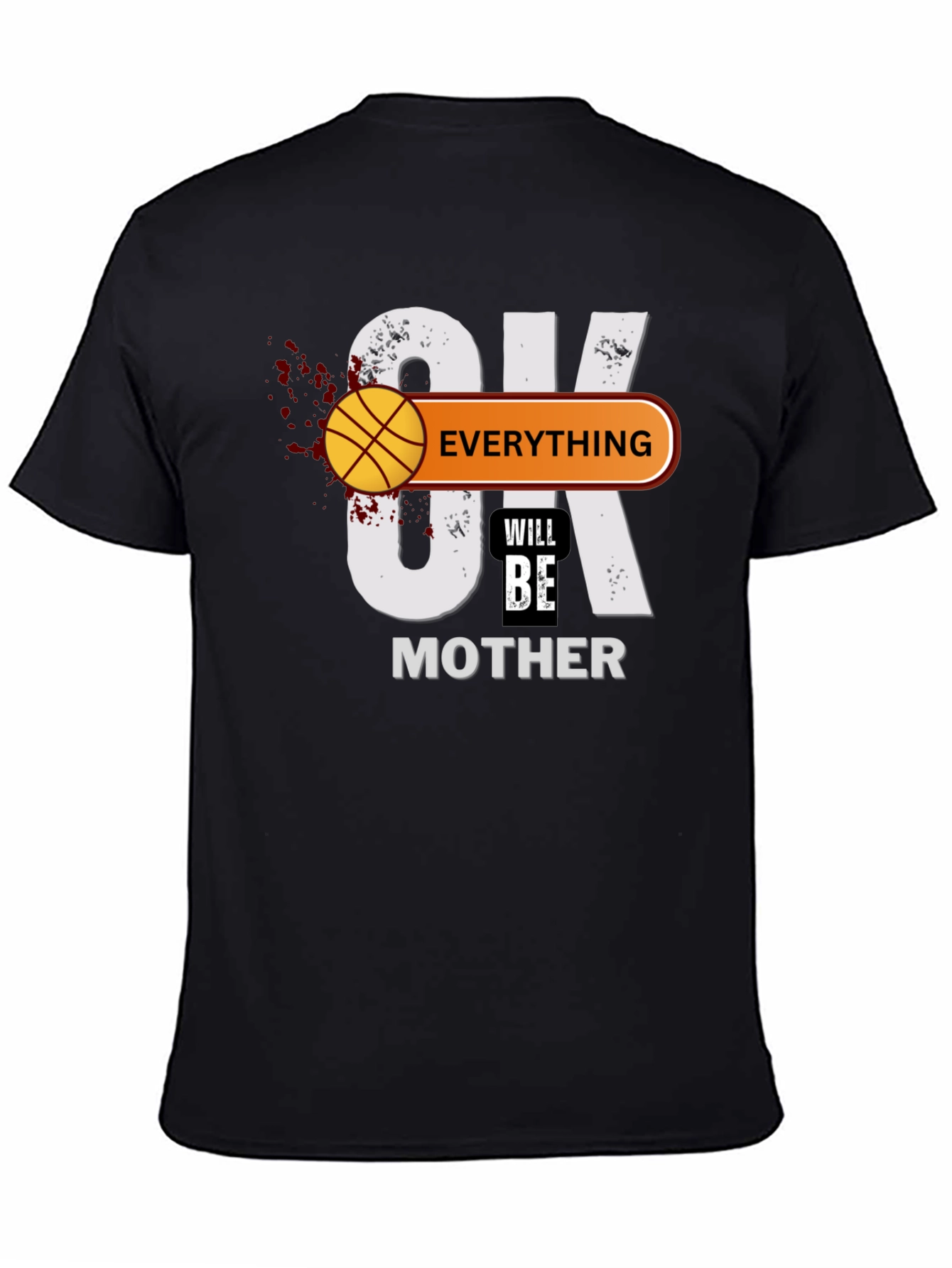 Black Basketball Mother's Day Graphic T-Shirt view 4