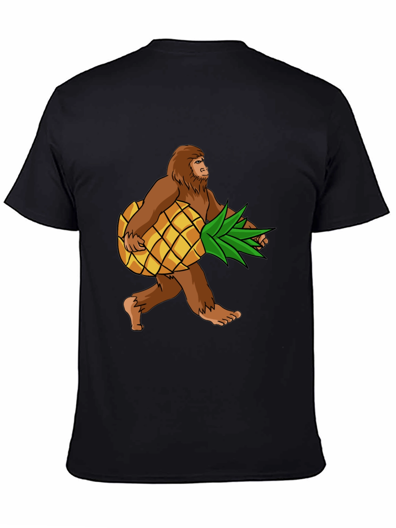 Black Sasquatch Pineapple T-Shirt - Funny Bigfoot Tee view 4