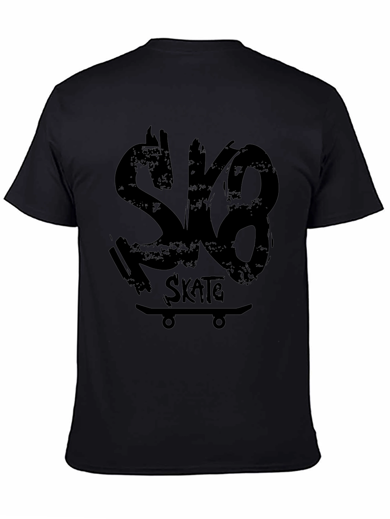 Black Sk8 Skate Black Graphic T-Shirt view 4