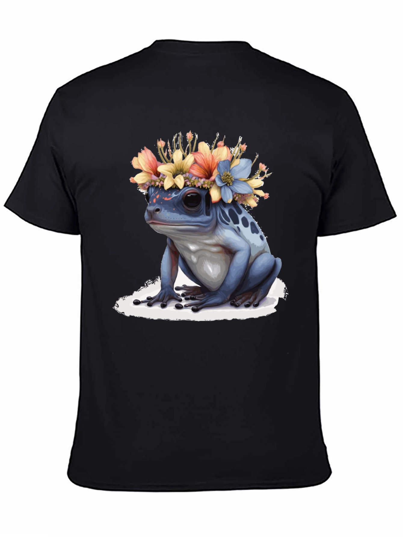 Black Frog with Flower Crown T-Shirt view 4