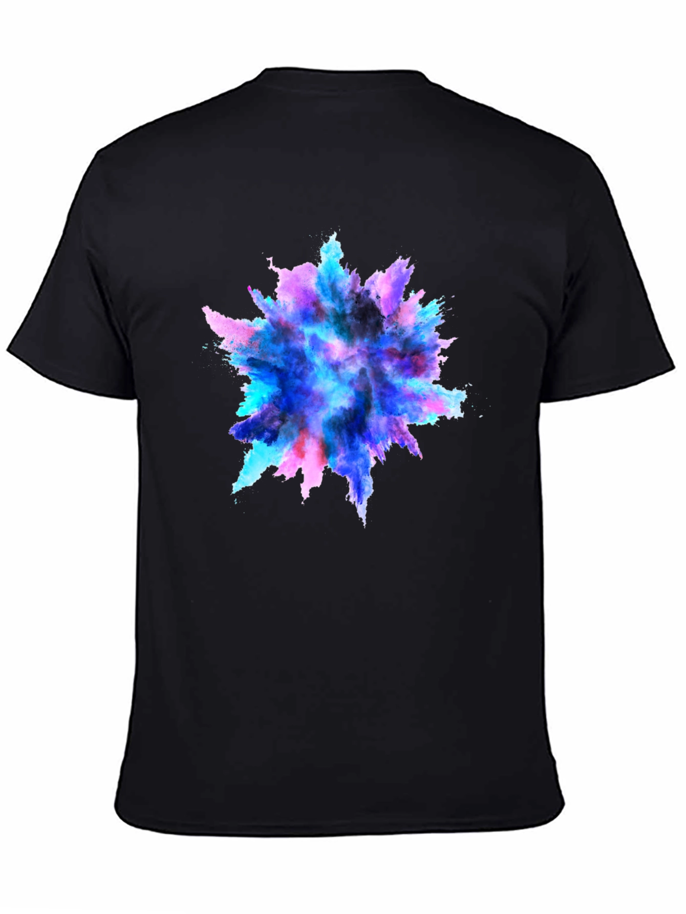 Black Colorful Burst Graphic Black T-Shirt view 4