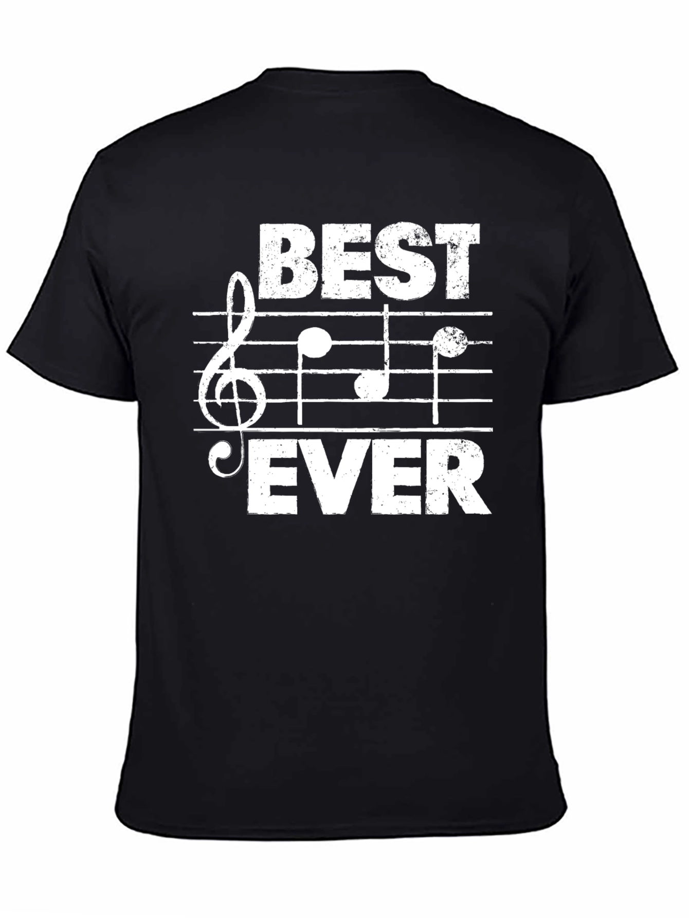 Black Best Ever Musician T-Shirt - Musical Note Design view 4