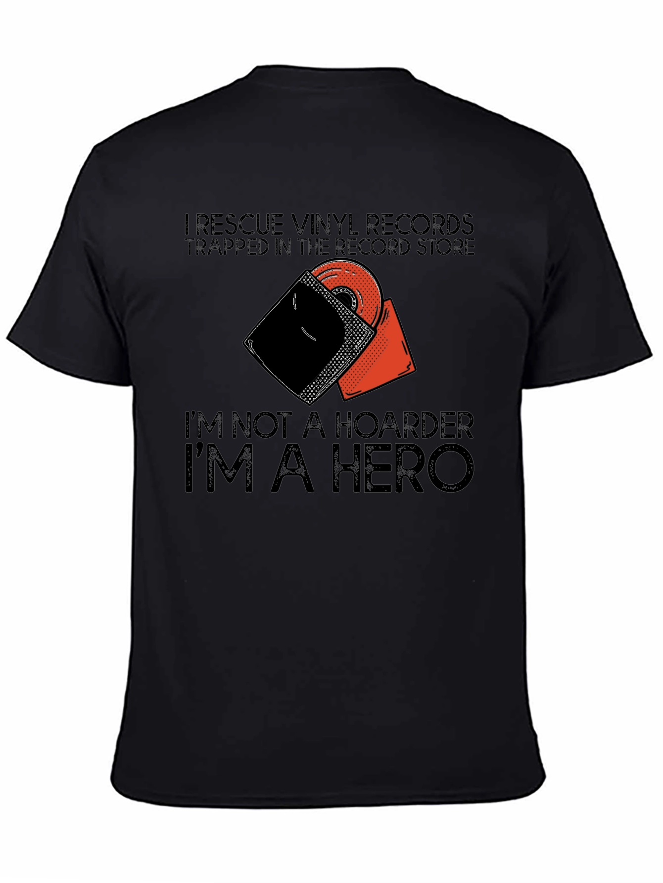 Black Vinyl Record Hero T-Shirt view 4