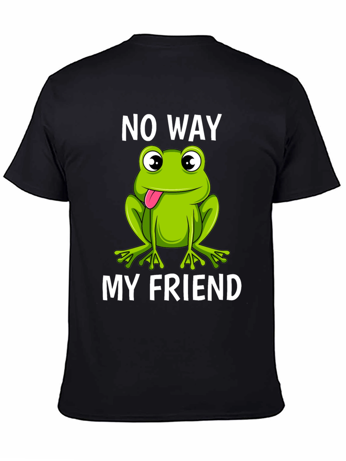 Black No Way My Friend Frog Graphic T-Shirt view 4