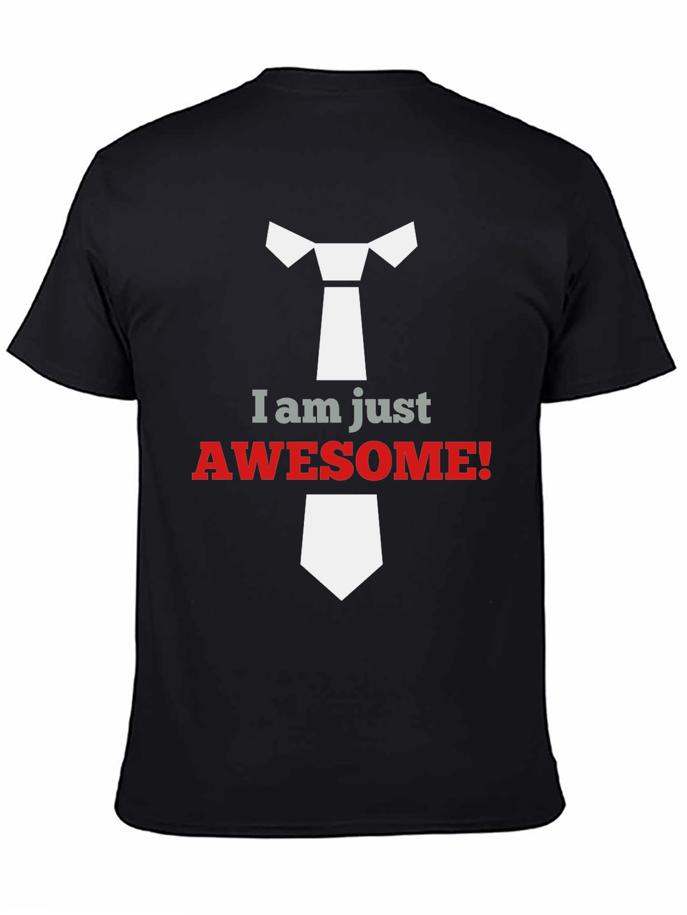 Black Awesome Tie Graphic T-Shirt view 4