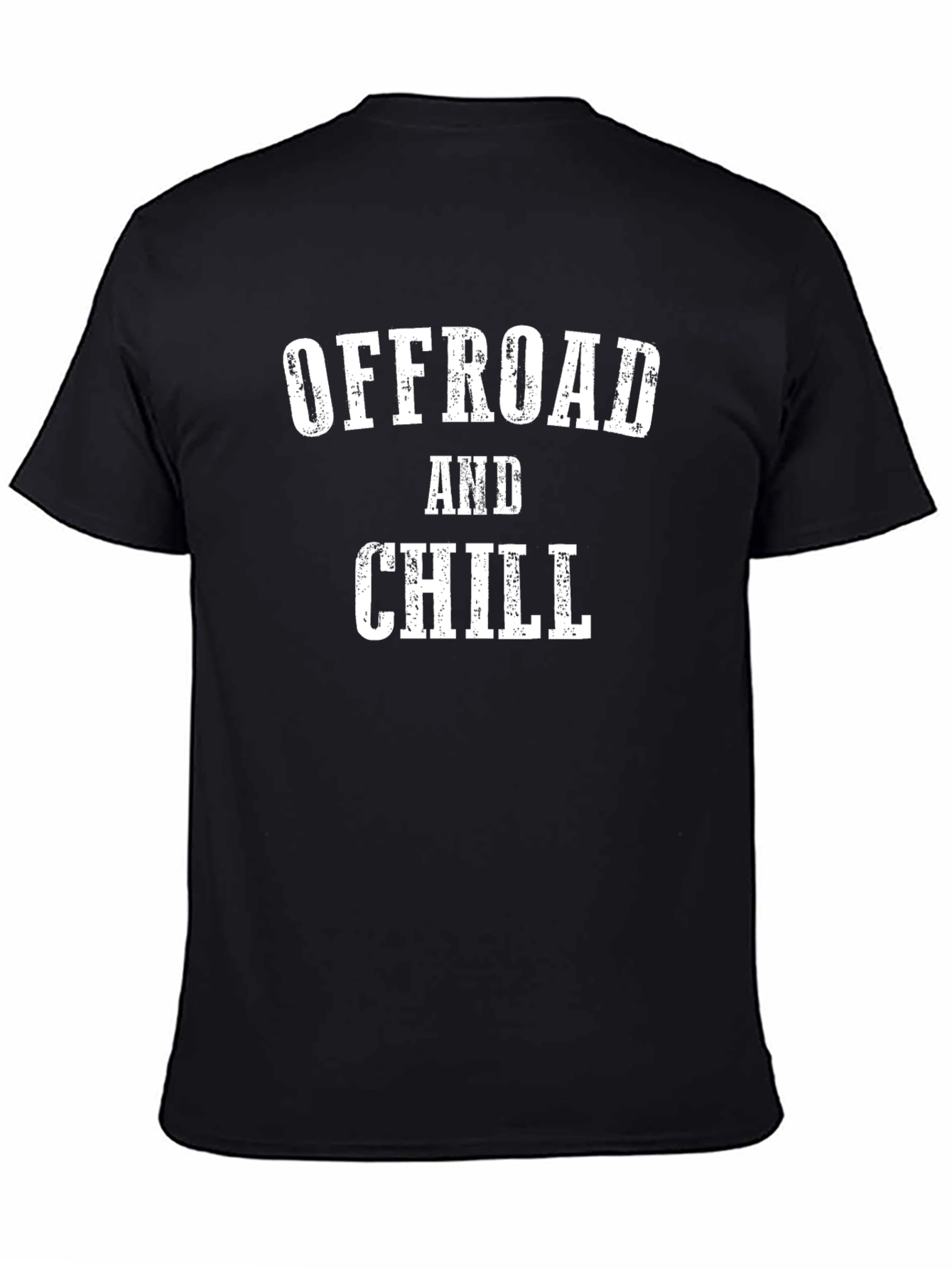Black Offroad and Chill Graphic Tee - Black Cotton T-Shirt view 4