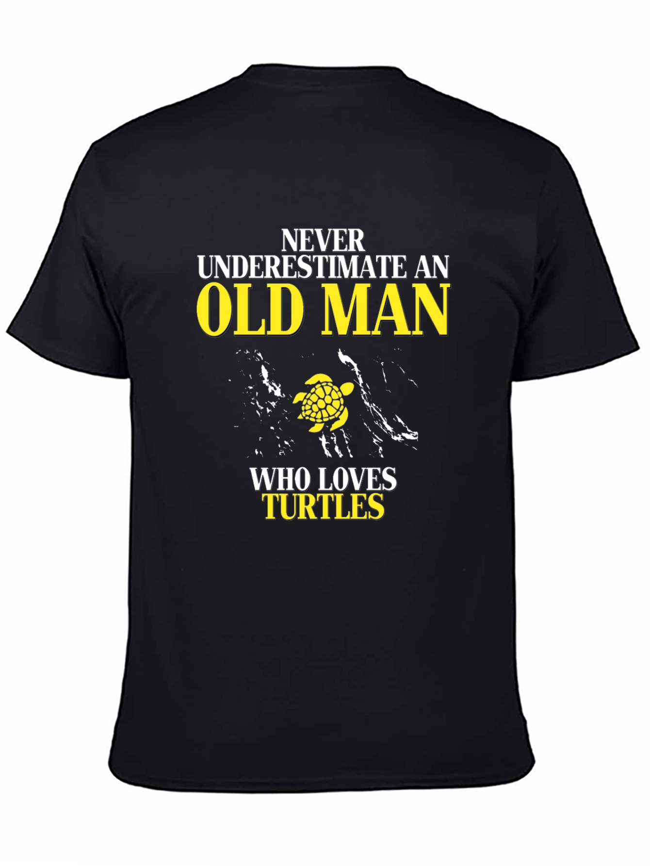 Black Never Underestimate an Old Man Turtle Lover T-Shirt view 4