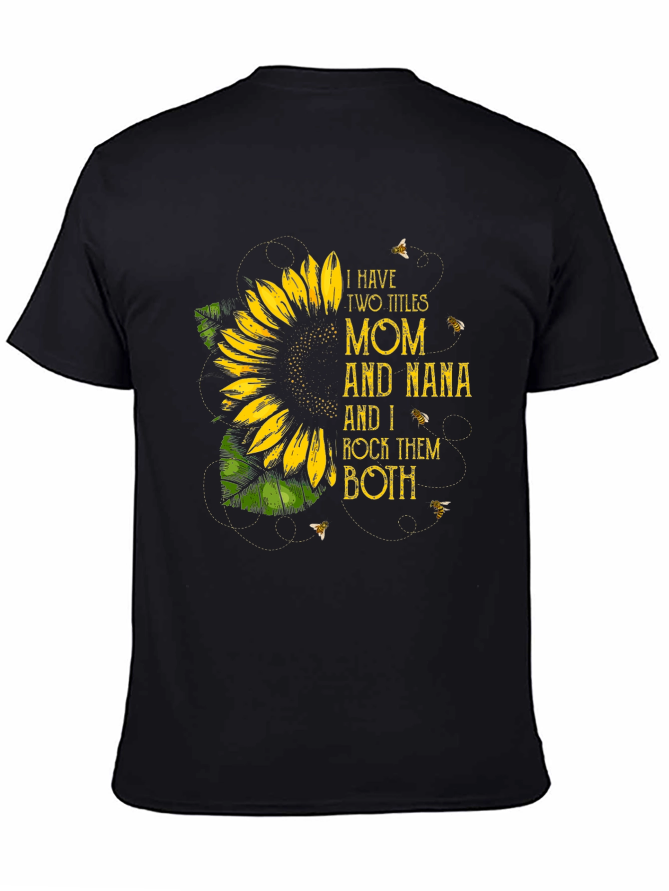 Black Mom and Nana Sunflower Graphic Tee view 4