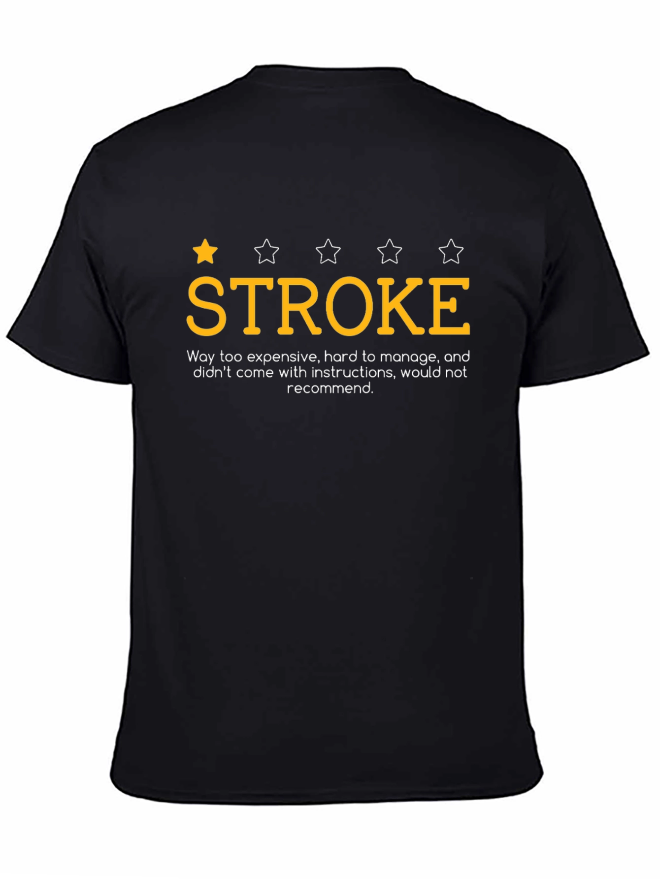 Black Stroke Funny T-Shirt One Star Rating view 4