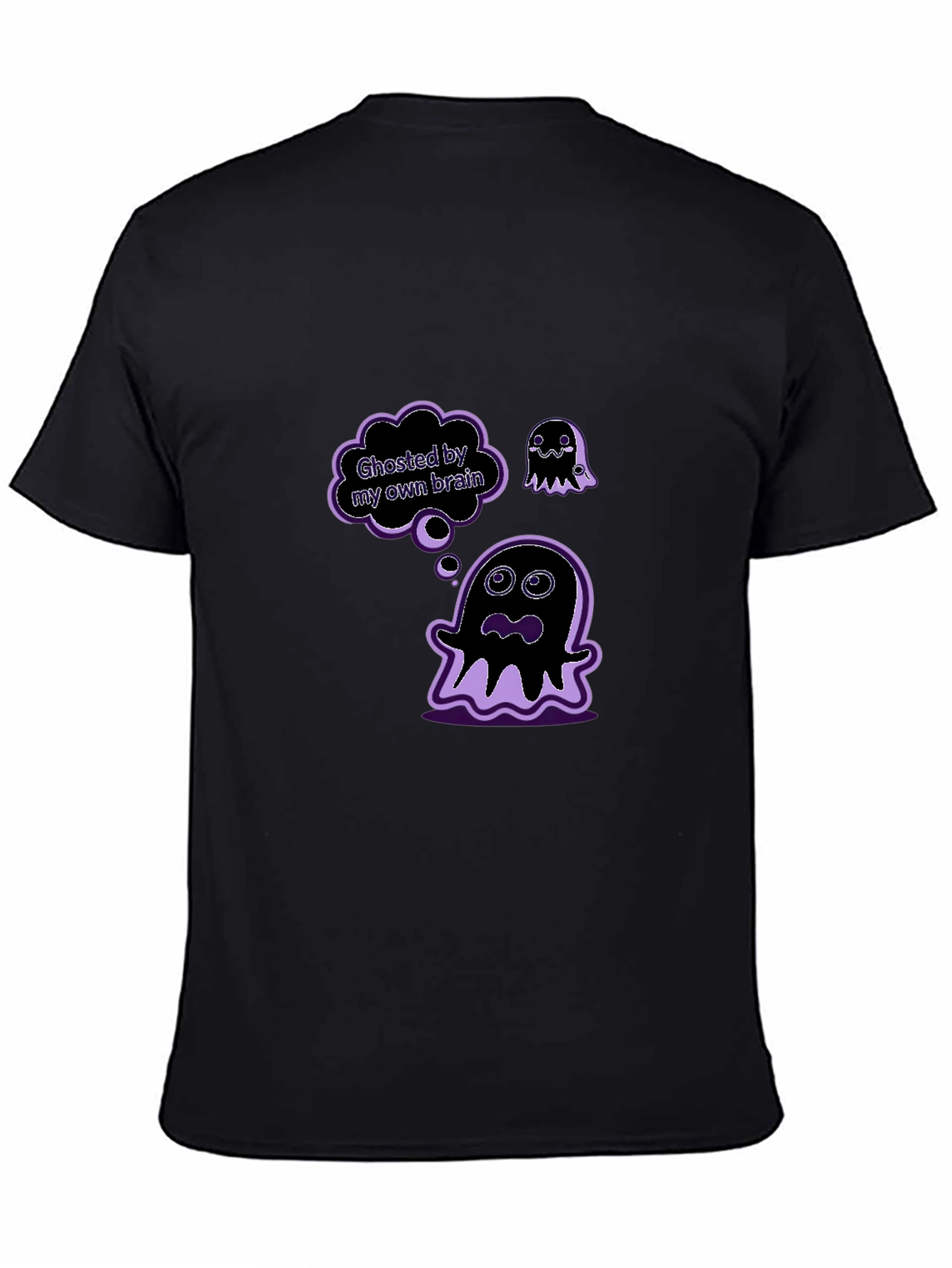 Black Ghosted by My Own Brain Graphic T-Shirt view 4