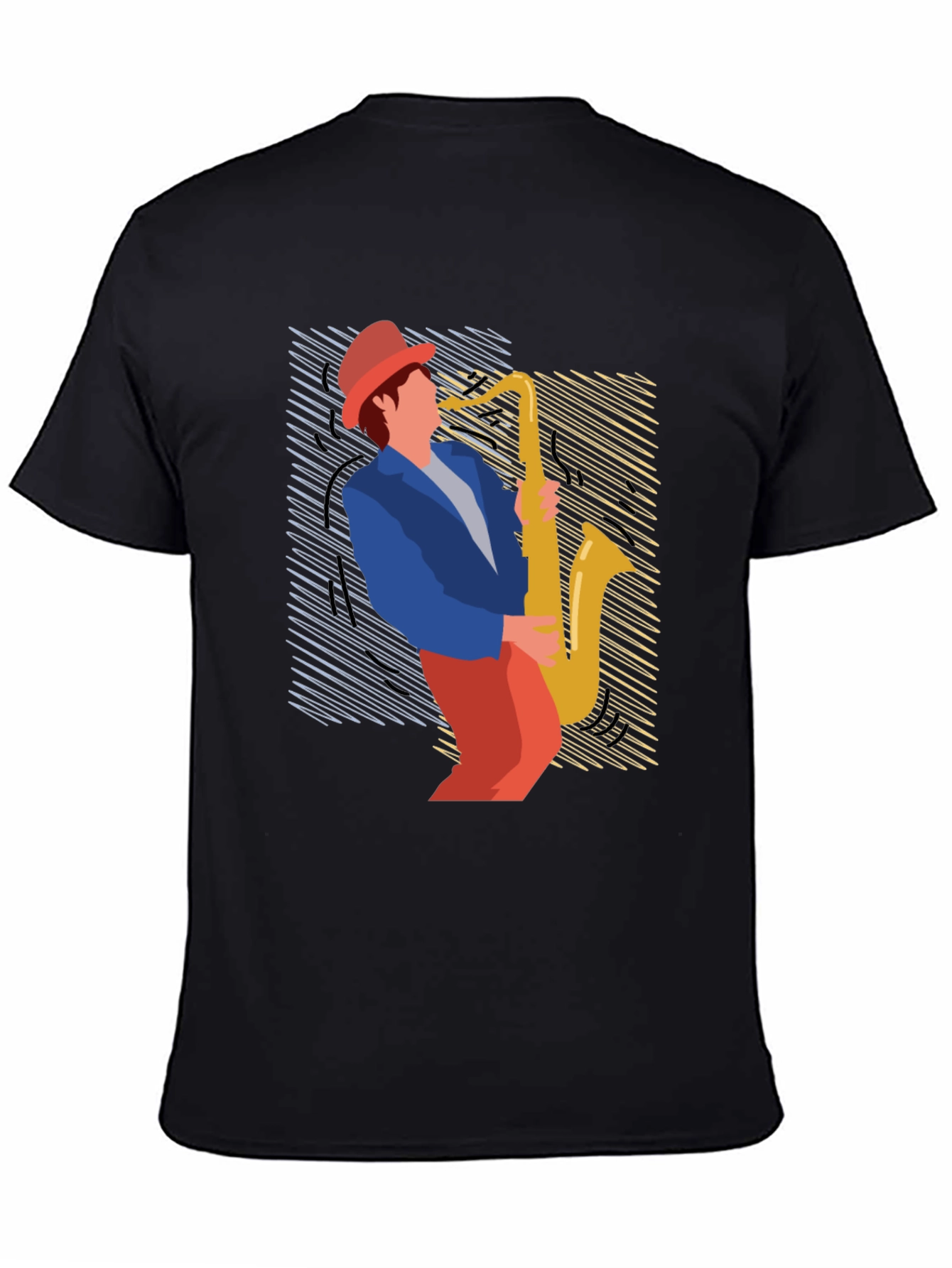 Black Jazz Saxophone Graphic Tee view 4