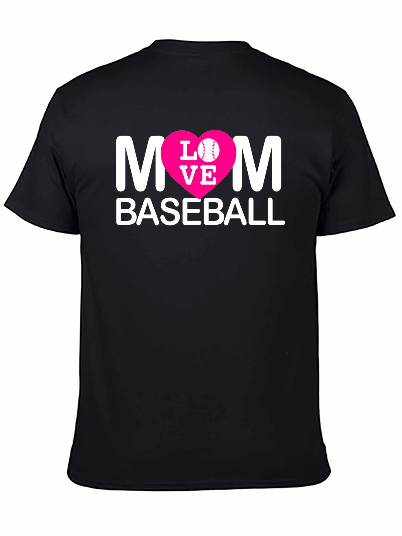 Black Mom Baseball T-Shirt - Love Design view 4