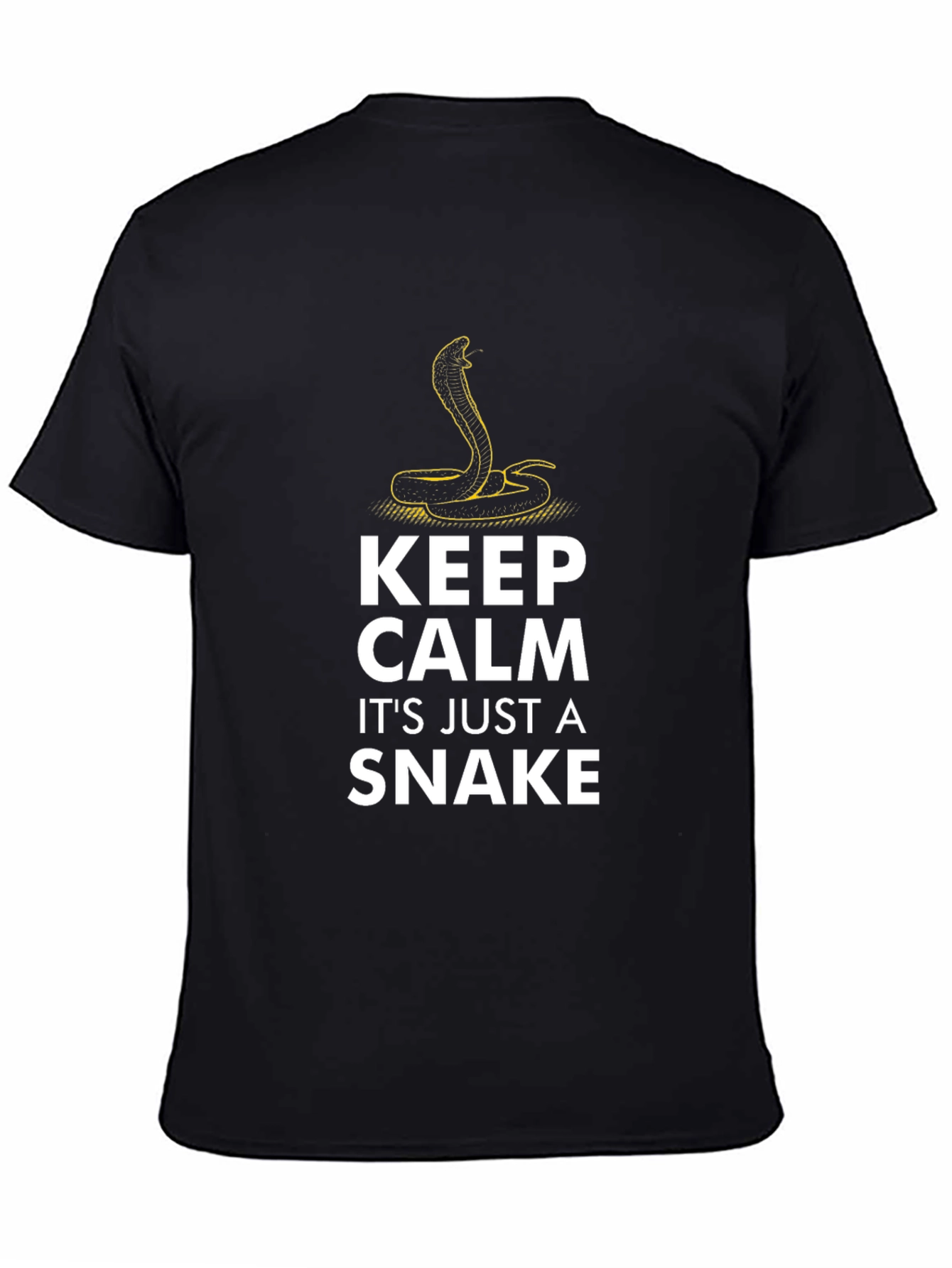 Black Keep Calm Snake T-Shirt - Funny Graphic Tee view 4