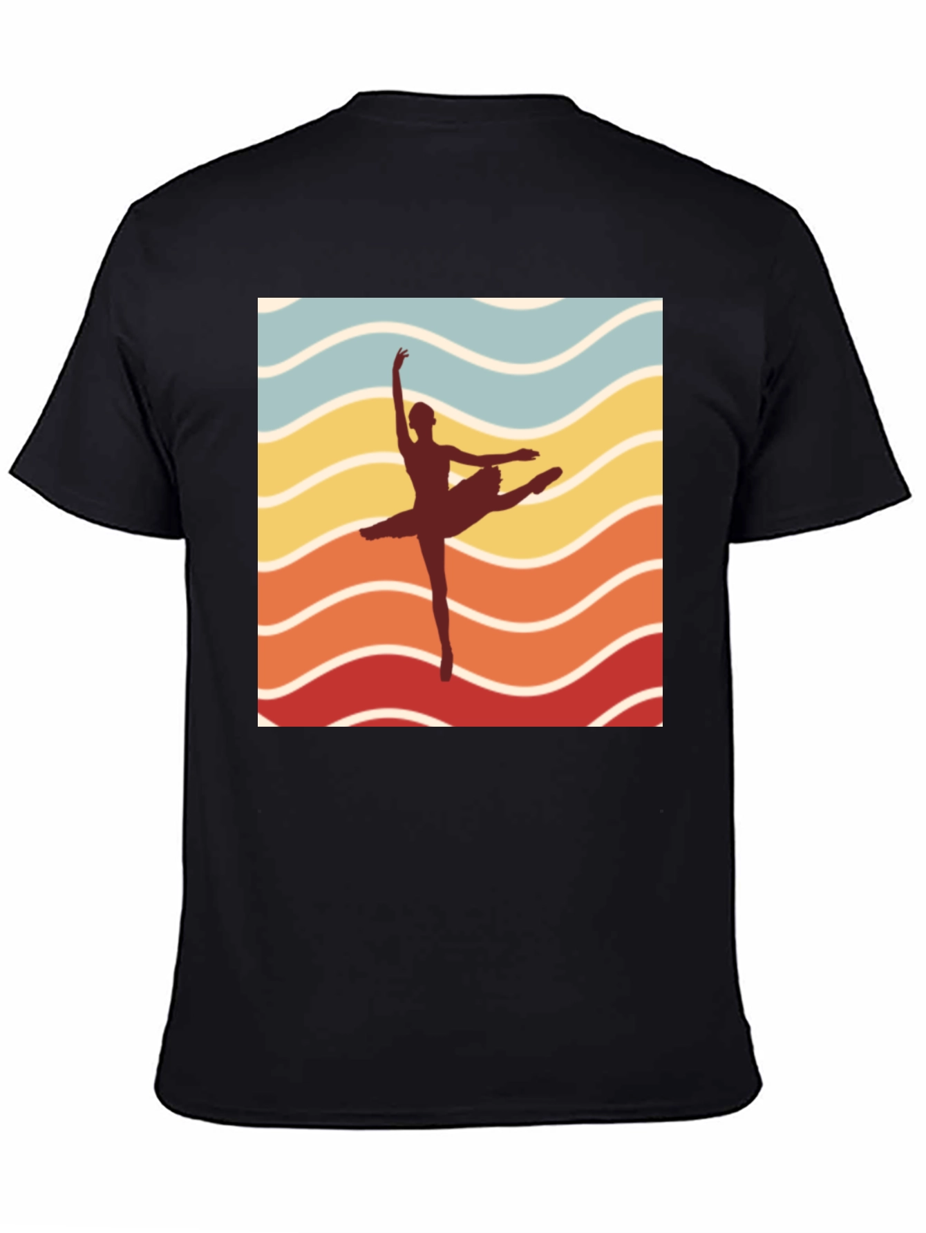 Black Ballet Retro Tee - Dancer Silhouette view 4