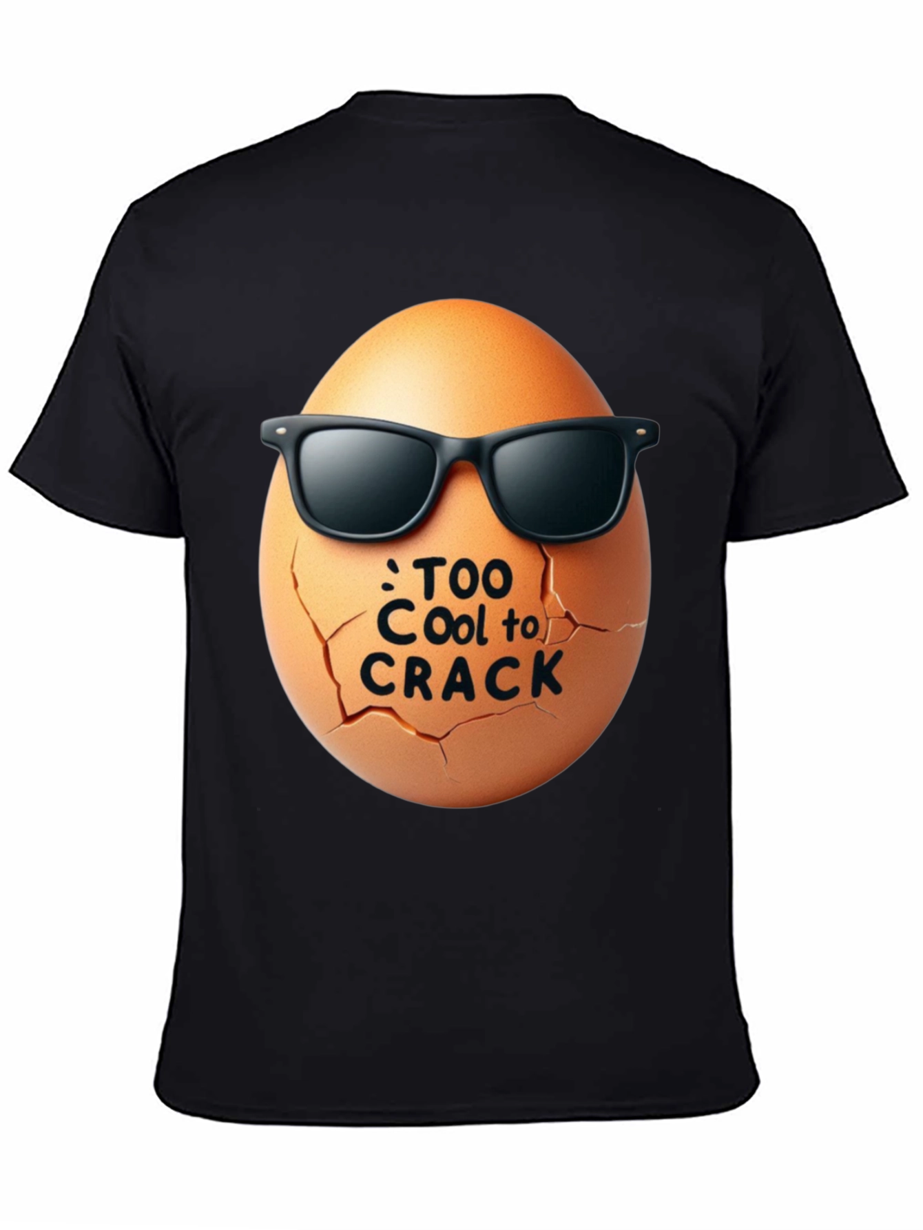 Black Cool Egg Graphic Tee - Too Cool to Crack view 4
