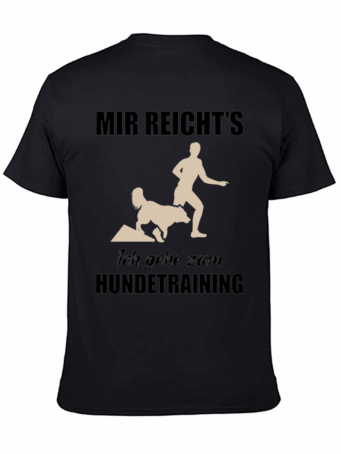 Black Dog Training T-Shirt: Funny German Saying view 4