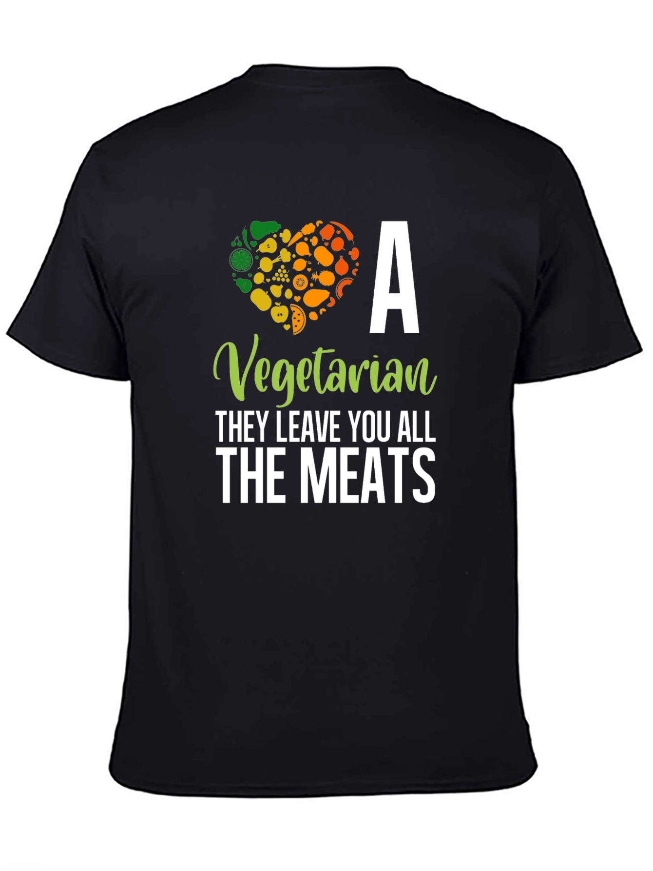 Black Vegetarian T-Shirt: They Leave You All The Meats! view 4