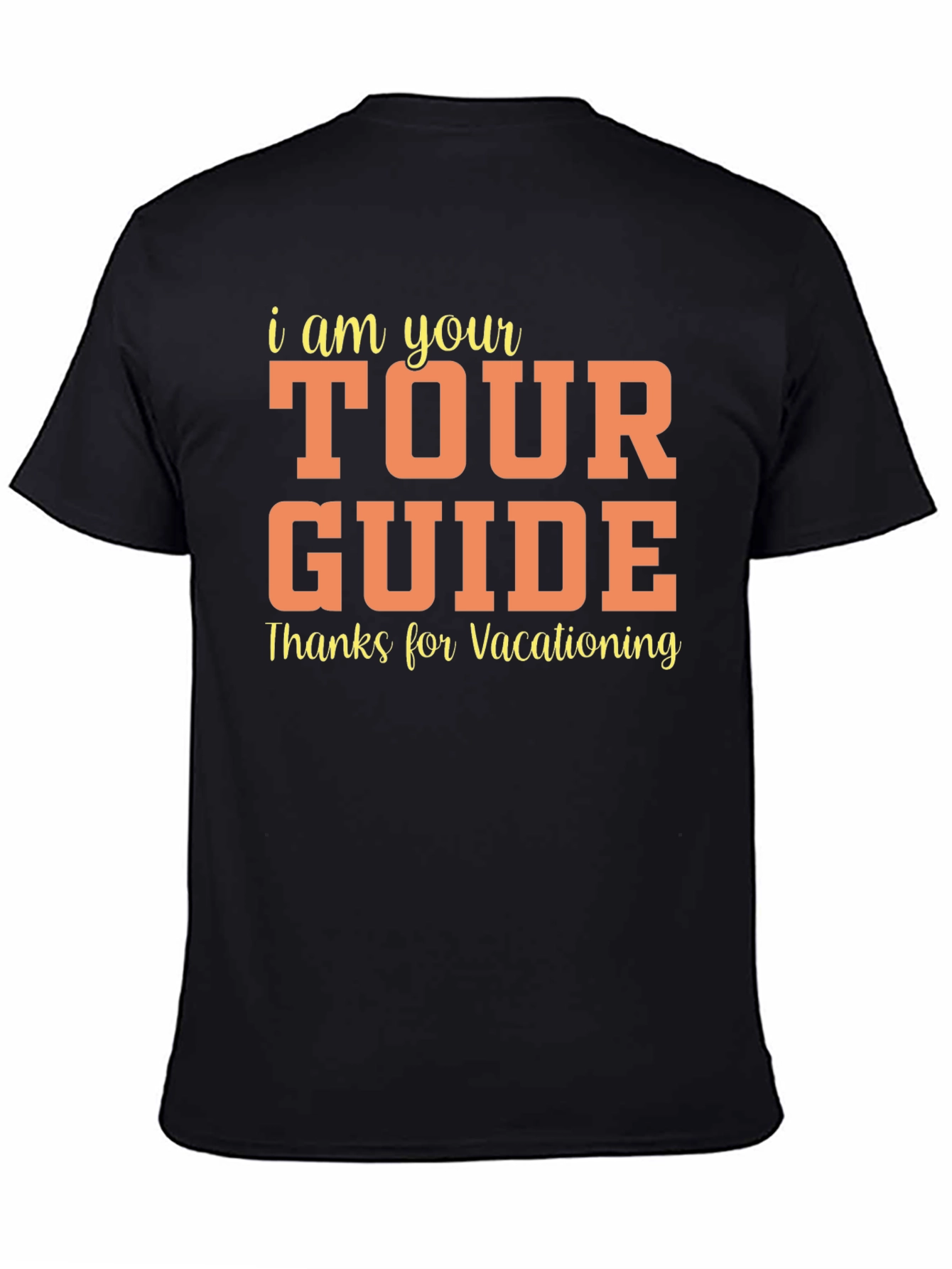 Black Tour Guide Vacationing Tee view 4
