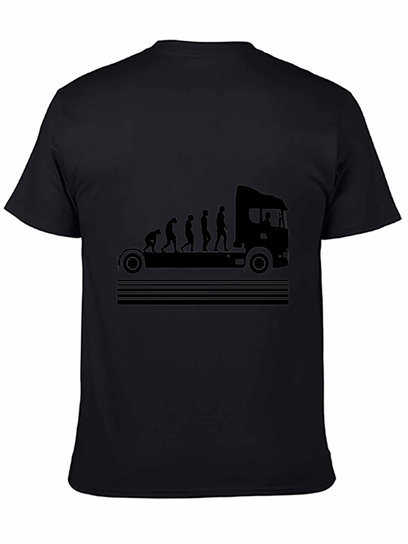 Black Truck Driver Evolution Black T-Shirt view 4