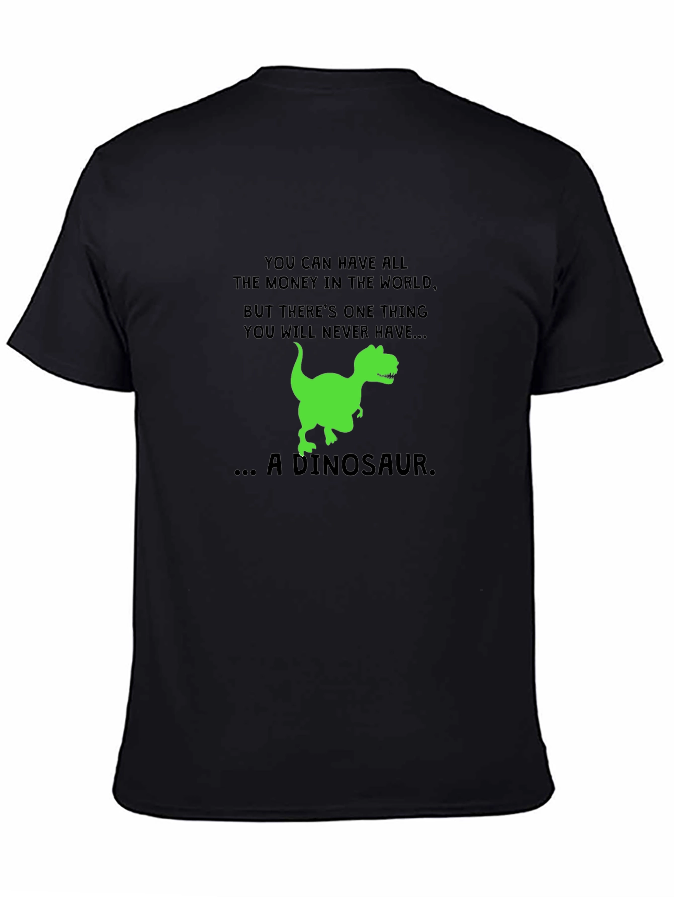 Black Dinosaur Graphic T-Shirt - Humorous Statement Tee view 4