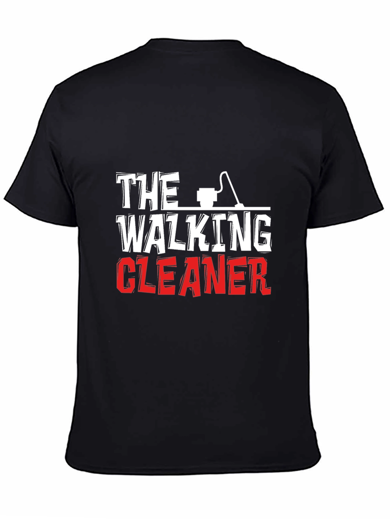 Black The Walking Cleaner Graphic T-Shirt view 4