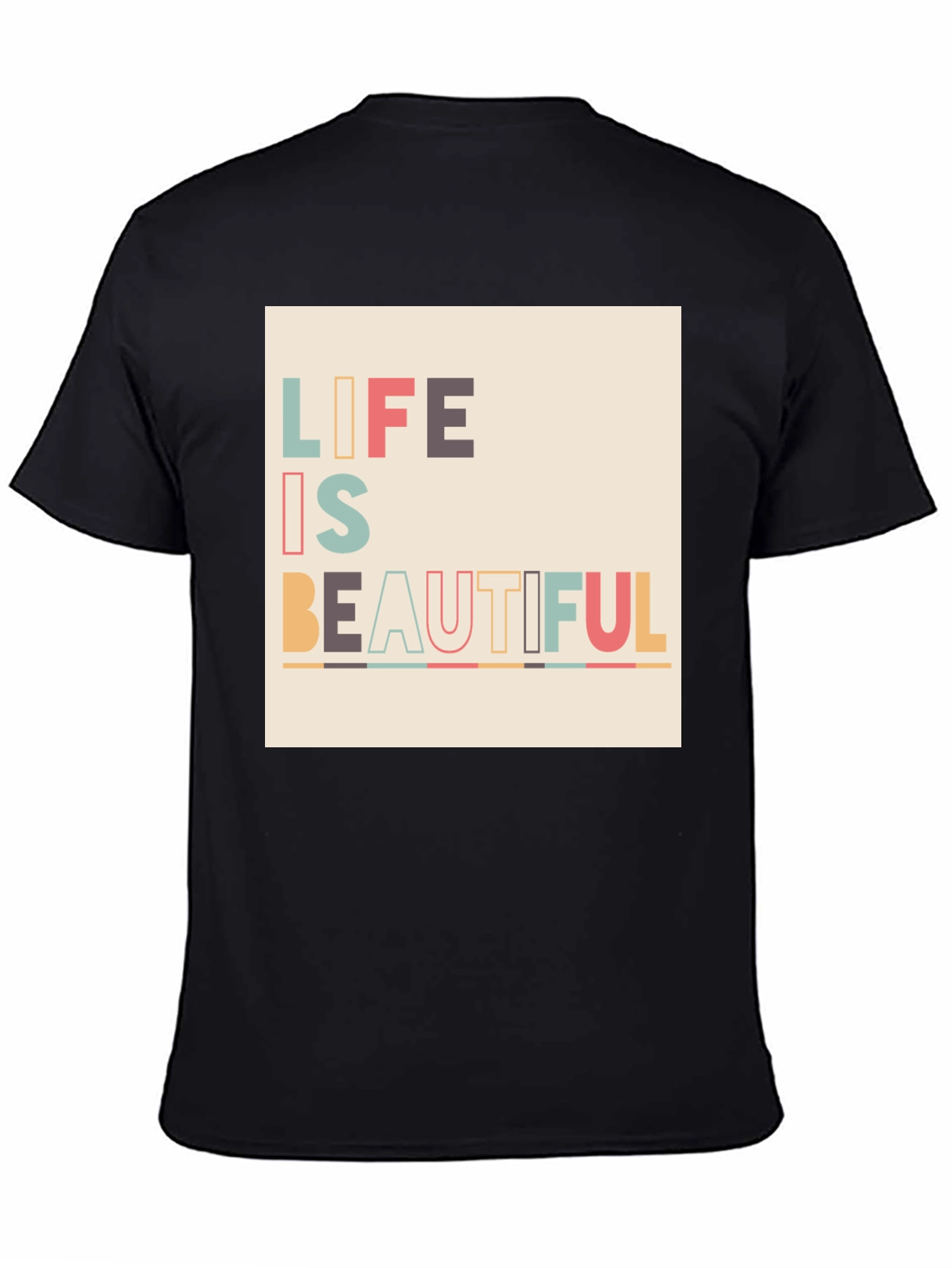 Black Life is Beautiful Graphic Tee - Black view 4