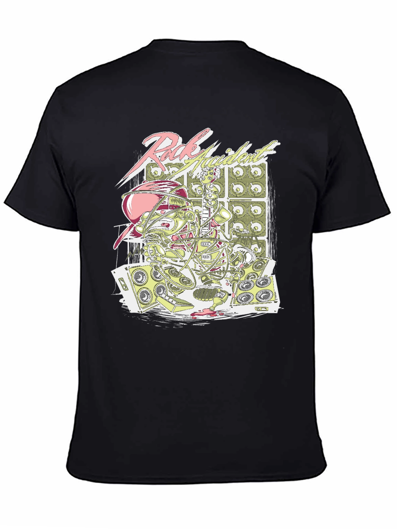 Black Rock Accident T-Shirt - Bold Graphic Tee view 4