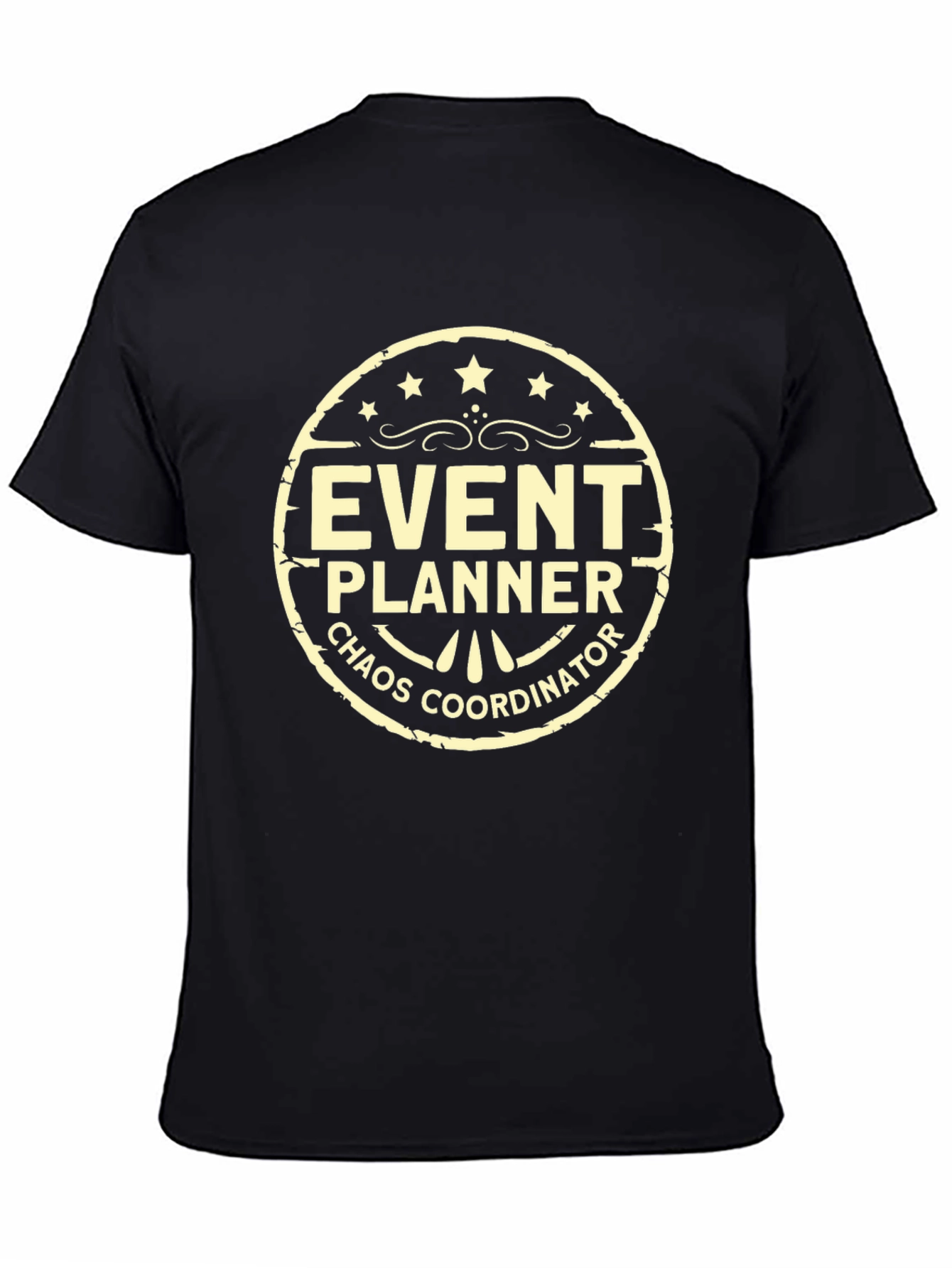 Black Event Planner Chaos Coordinator Black T-Shirt view 4