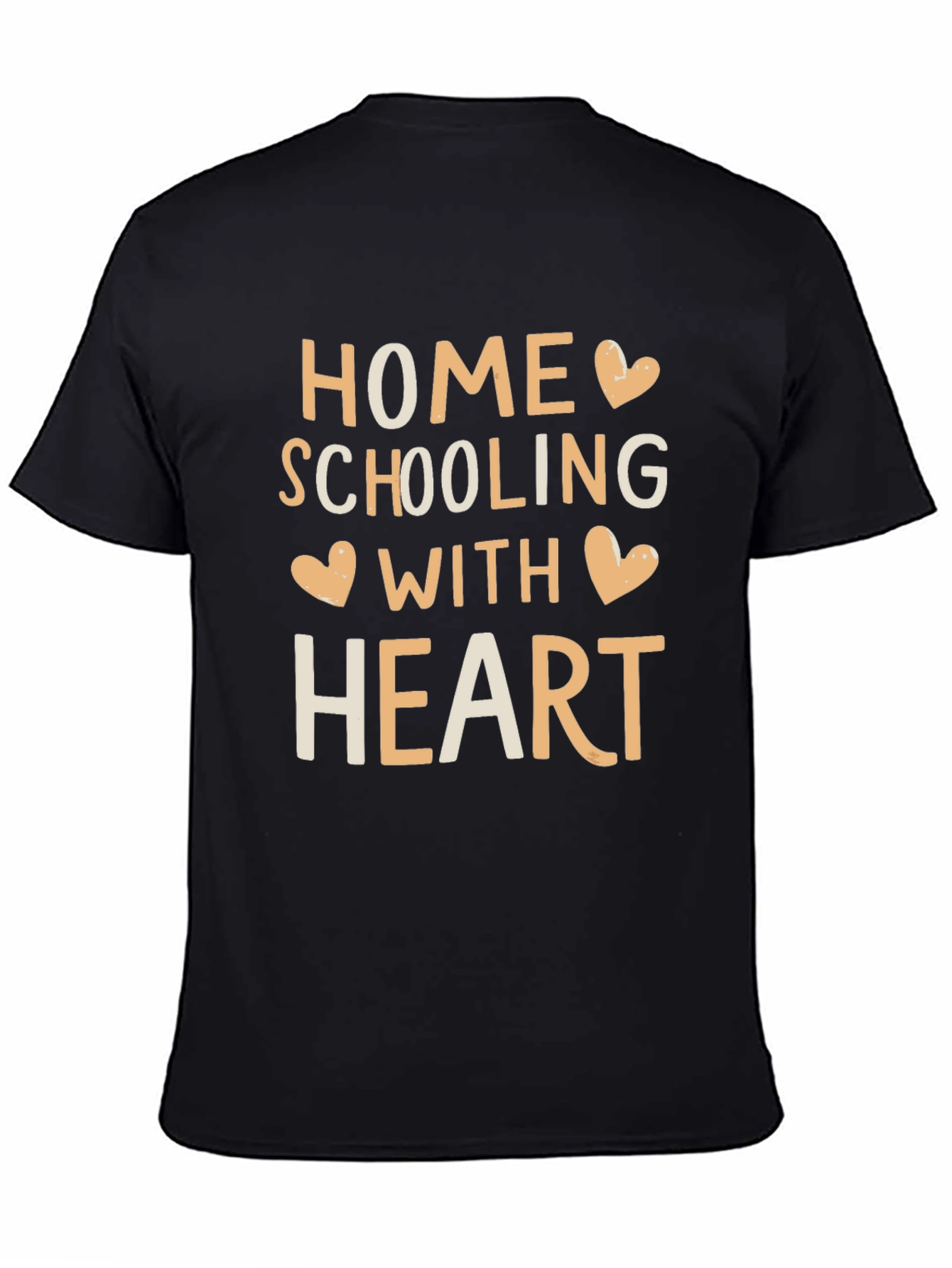 Black Homeschooling With Heart T-Shirt view 4