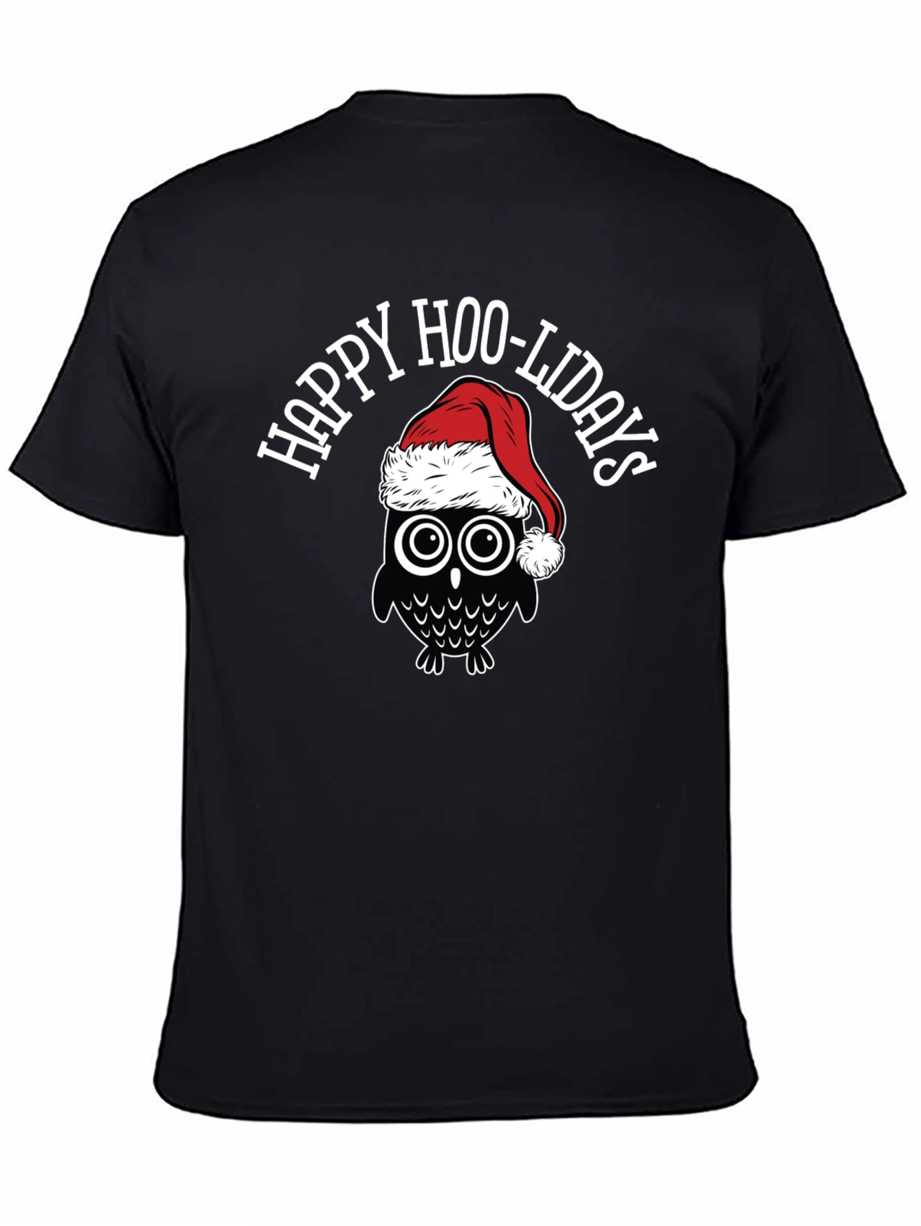 Black Happy Hoo-lidays Owl Graphic Tee view 4