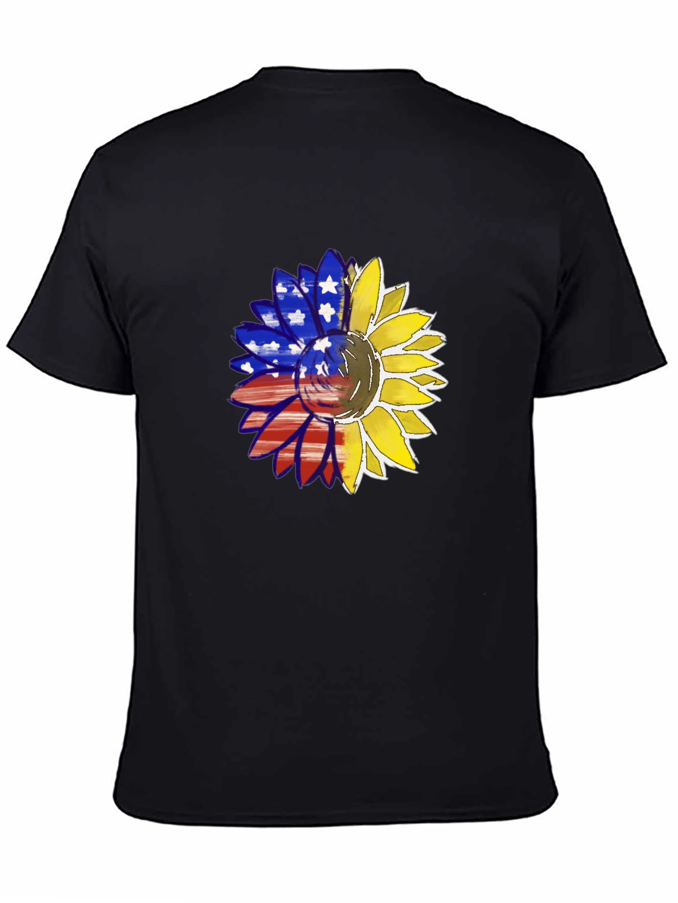 Black Patriotic Sunflower Graphic T-Shirt view 4