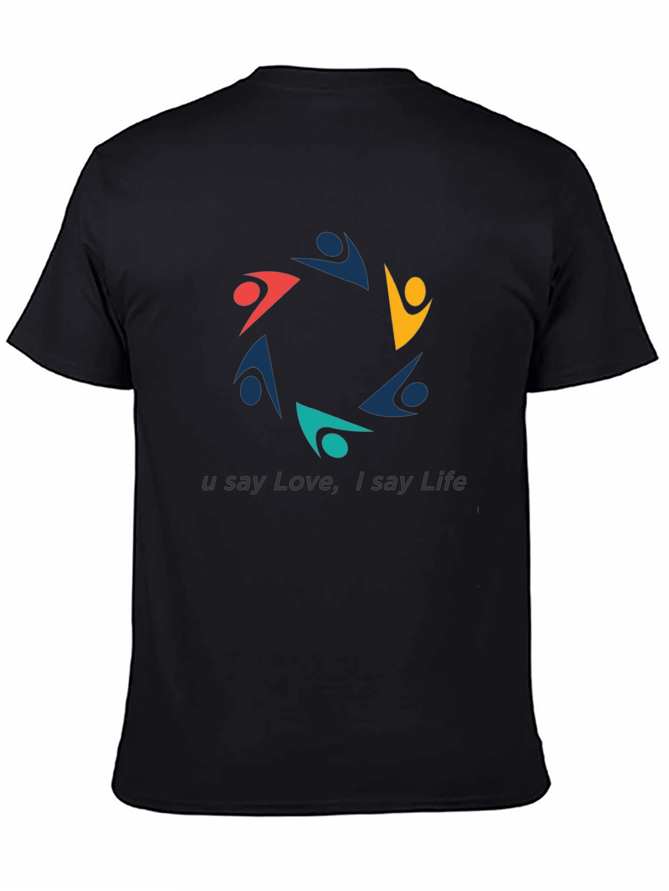 Black Unity Love Life Graphic Black T-Shirt view 4