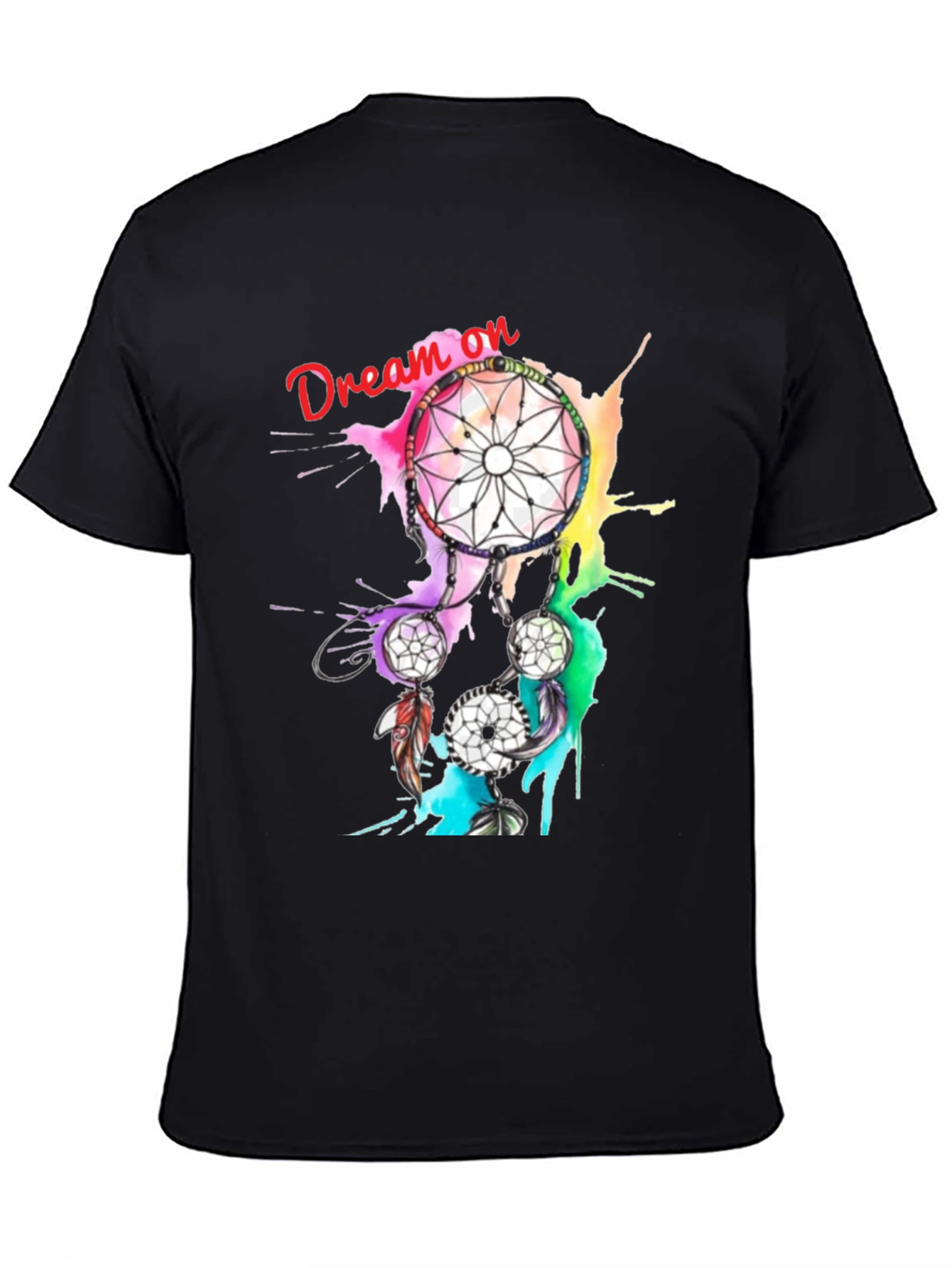 Black Dream On Dreamcatcher Graphic Tee - Black T-Shirt view 4